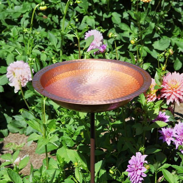 Handmade Hammered Solid Copper Birdbath Bowl - Outdoor Garden Decor for Birds - Perfect for Backyard, Patio, and Wildlife Habitat