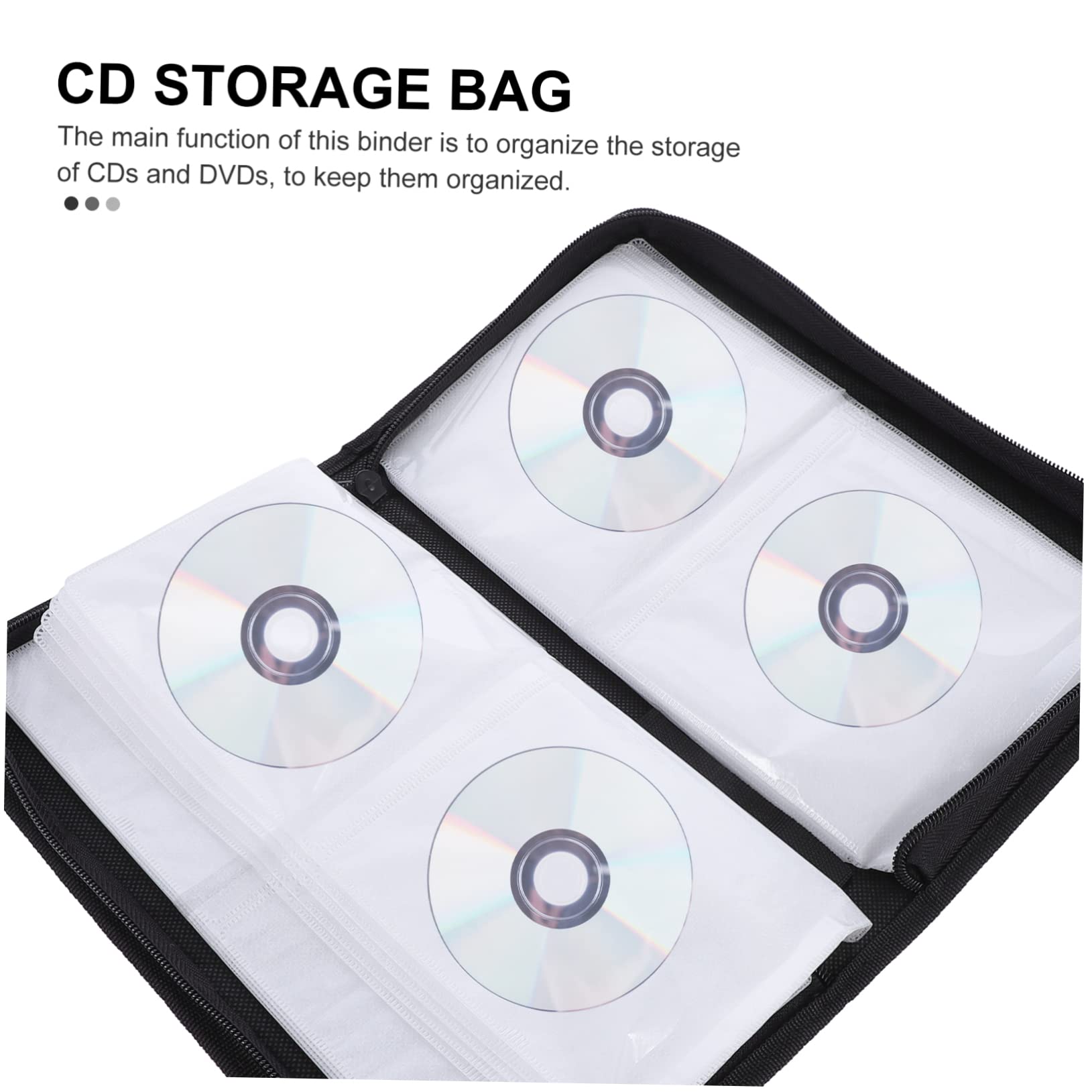 Homoyoyo Large Capacity CD Storage Bag - Car DVD Organizer with Zipper, Oxford Cloth Shell for CD/DVD/VCD Disc Protection | Perfect for Car, Home & Office Organization