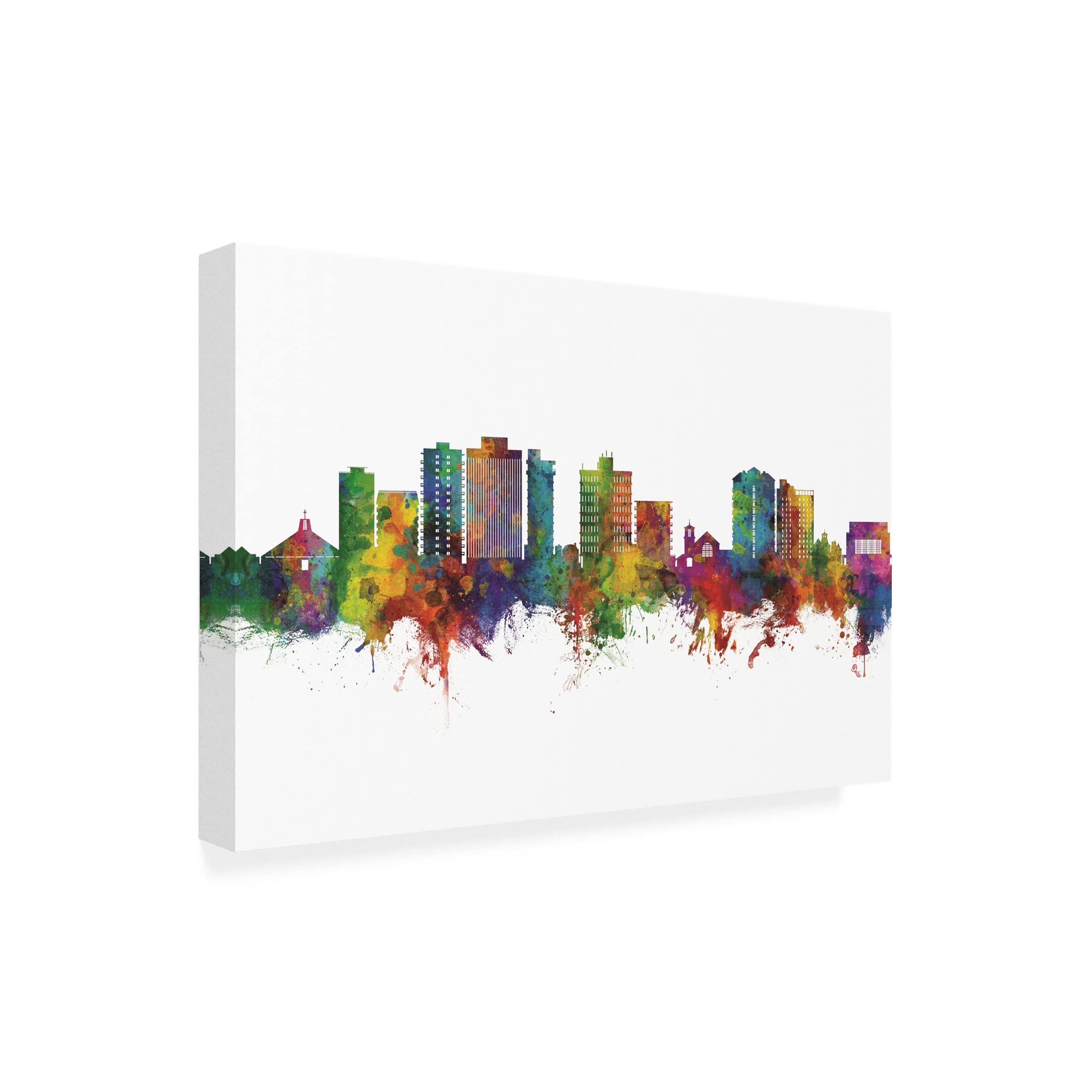 Michael Tompsett San Mateo California Skyline Canvas Art Print - Modern Cityscape Wall Decor for Living Room, Office & Bedroom
