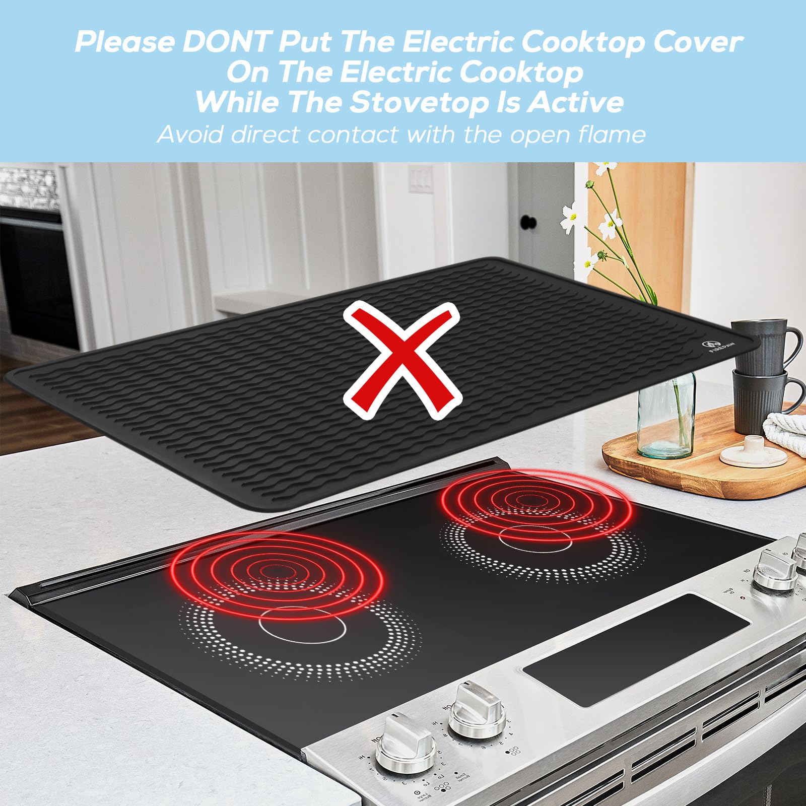 PAWBOSE Silicone Stove Top Cover - Extra Large 28