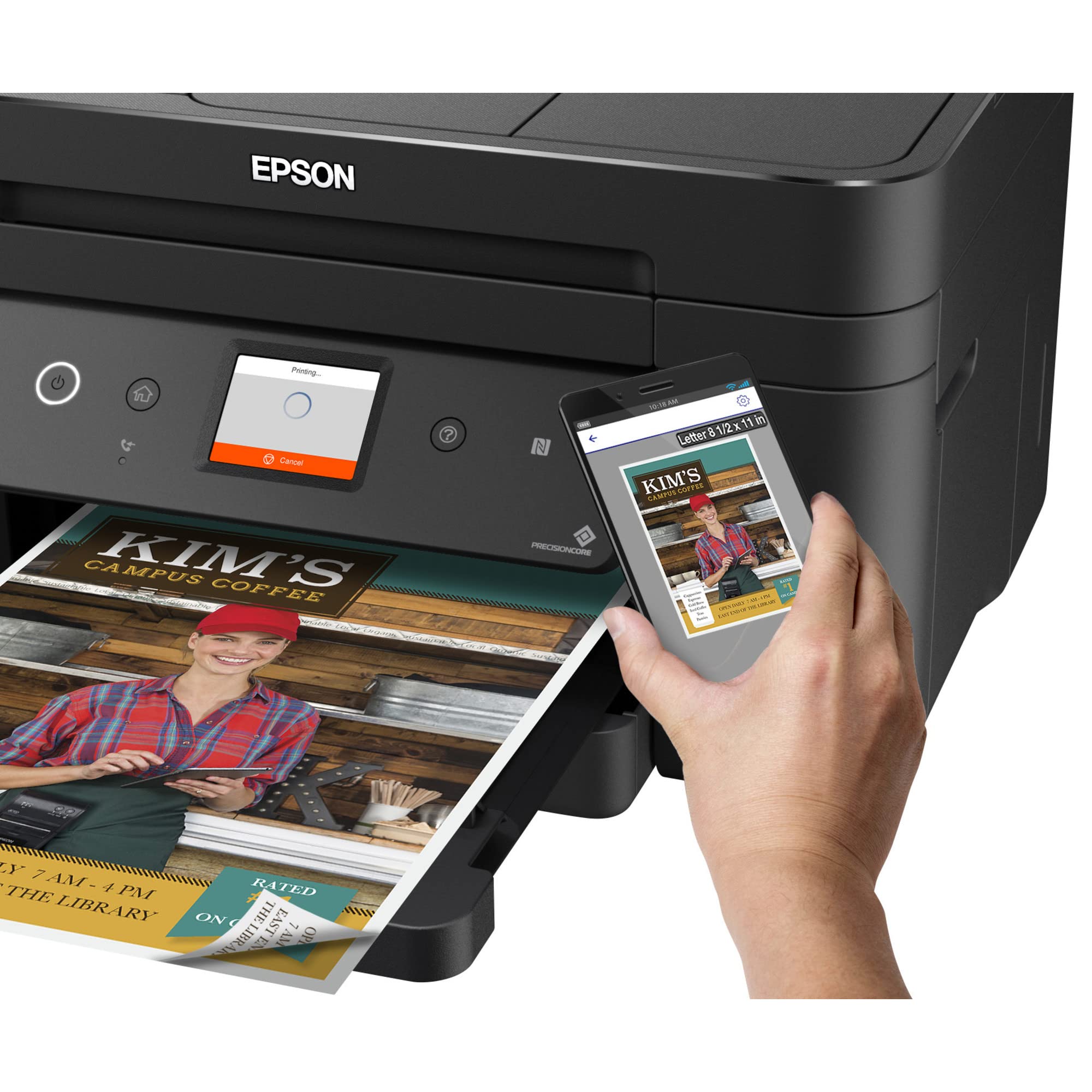 Epson Workforce WF-2860 Wireless All-in-One Color Printer with Scanner, Copier & Fax | Ethernet, Wi-Fi Direct, NFC | Amazon Dash Replenishment Ready | Perfect for Home Office & Small Business Printing Needs