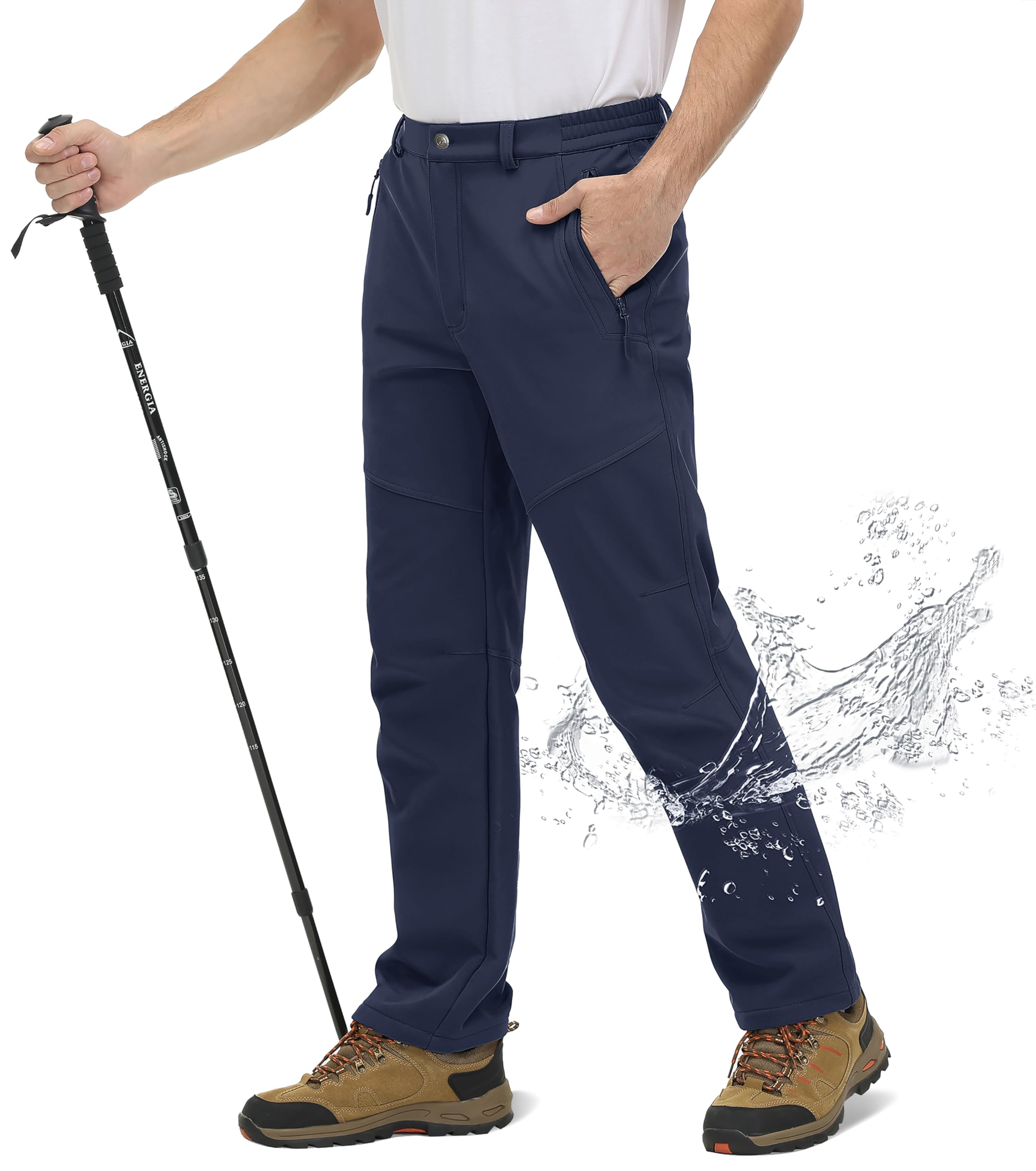 **TACVASEN Men's Waterproof Snow Pants - Insulated Fleece Lined Winter Hiking & Ski Pants for Snowboarding, Work & Outdoor Activities**    *(Perfect for Skiing, Snowboarding, Hiking, Winter Work & Cold Weather Adventures)*