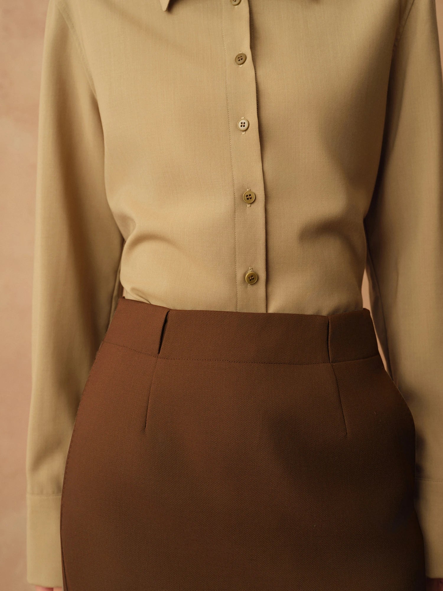 Women's Long Wool Pencil Skirt - Classic Slim Fit Office Work Skirt for Professional Women, Winter Warm Business Formal Attire
