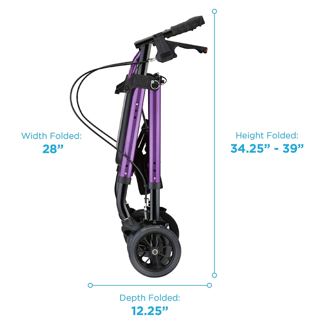 Heavy Duty Star 8 Rollator Walker for Seniors & Bariatric Patients - Foldable Mobility Aid with Seat & Basket for Indoor/Outdoor Use