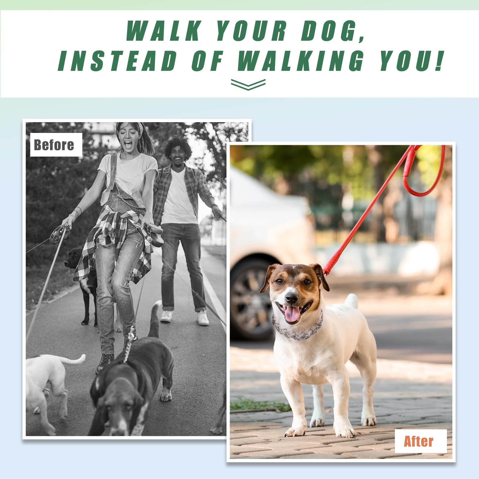 Premium Stainless Steel Pinch Collar for Dogs - Adjustable Training Collar with Curved Prongs & Swivel Ring - 22in x 3.0mm (Fits Neck Size up to 18in) - Perfect for Obedience Training, Behavior Correction & Large/Medium Breed Dogs