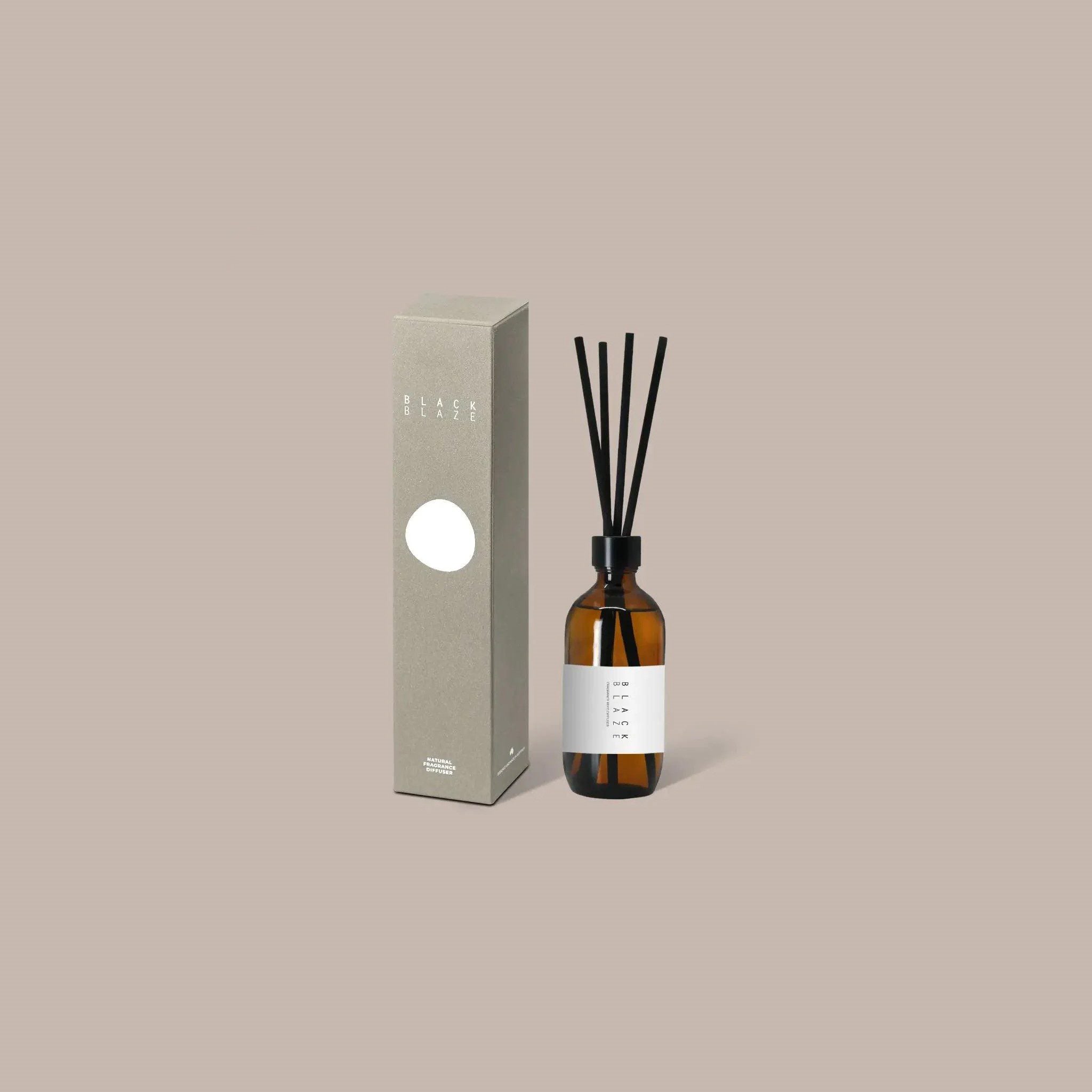 Premium BLACK BLAZE Vetiver & Fig Reed Diffuser - 200ml Aromatherapy Home Fragrance for Living Room, Bedroom & Office Decor