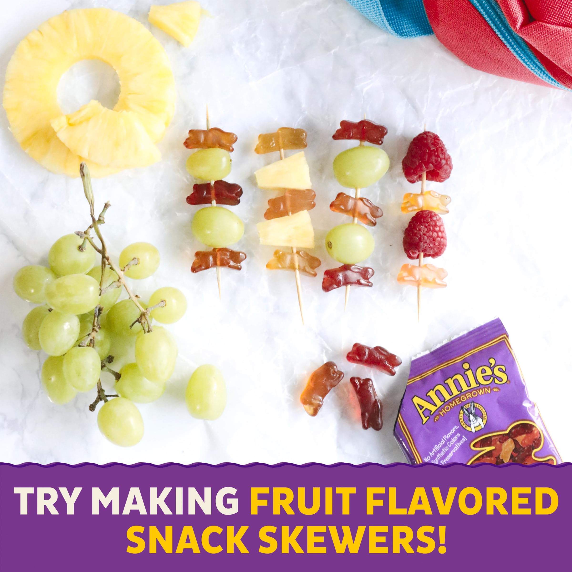 Annie's Organic Berry Patch Bunny Fruit Flavored Snacks - Gluten Free, Non-GMO, 10 Pouches (7 oz) - Perfect for Easter Baskets, Kids Lunchboxes & Healthy On-the-Go Snacks