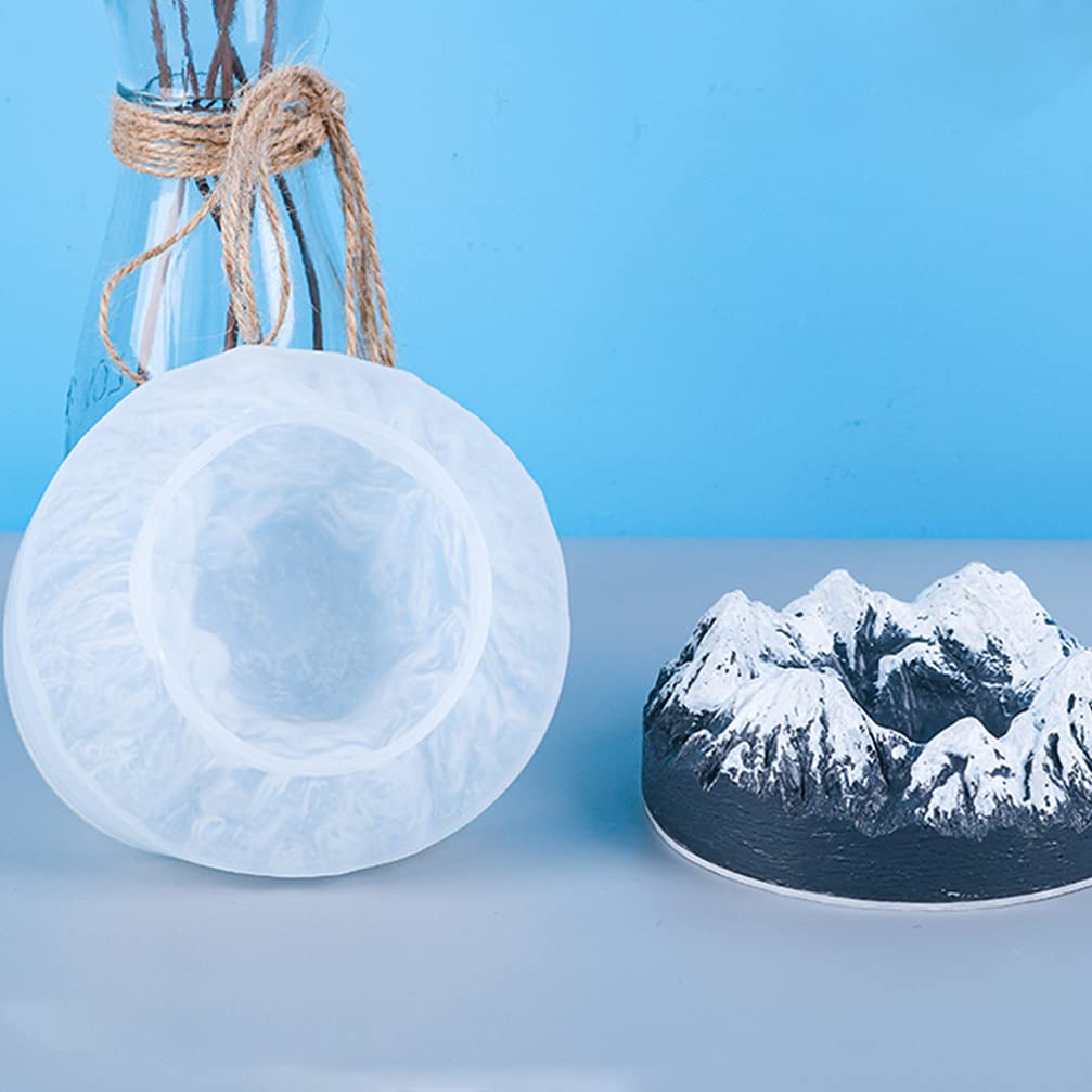 EXCEART 1-Piece Epoxy Resin Volcano Rockery Ashtray Silicone Mold - Large White Soap, Candle & Jewelry Organizer Tray - Perfect for DIY Resin Art, Home Decor & Smoking Accessories