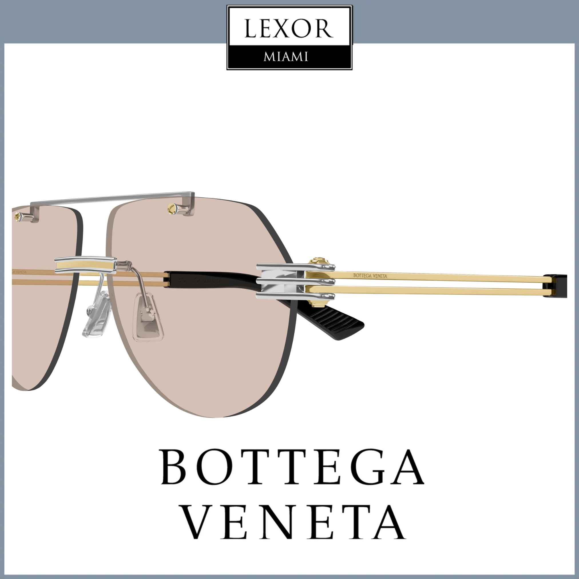 Bottega Veneta BV1342S 002 Unisex Metal Sunglasses 59mm - Premium UV Protection for Men & Women | Perfect for Beach, Driving & Outdoor Activities