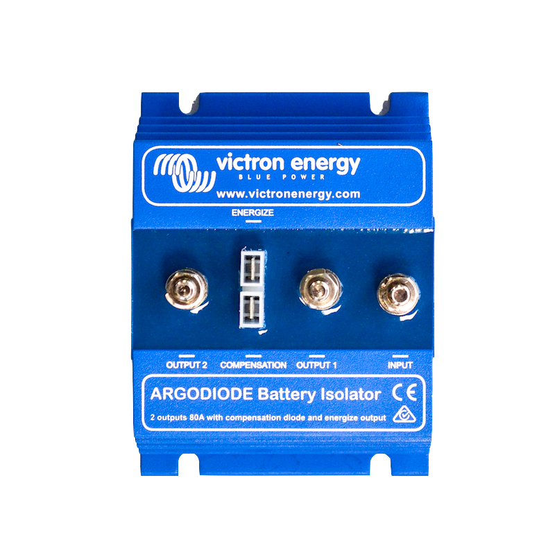 Argo Diode Battery Isolator 80A 2AC - Dual Battery System for RVs, Boats & Off-Grid Power - 80 Amp Continuous Duty