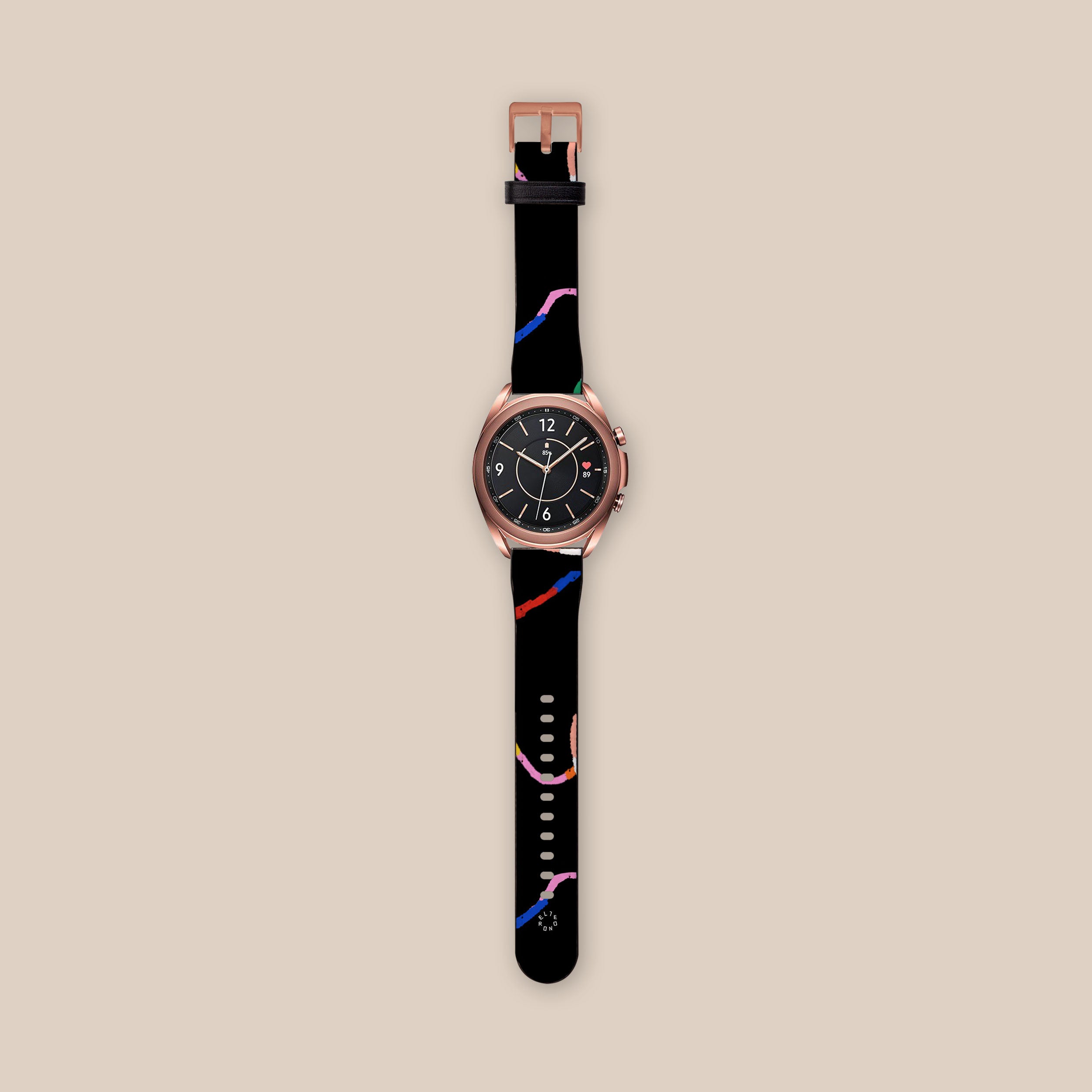 Midnight Rounds Galaxy Watch Band - Premium Durable Silicone Strap for Samsung Galaxy Watch 4/5/6 - Stylish Comfortable Replacement Band for Workout, Running & Everyday Wear