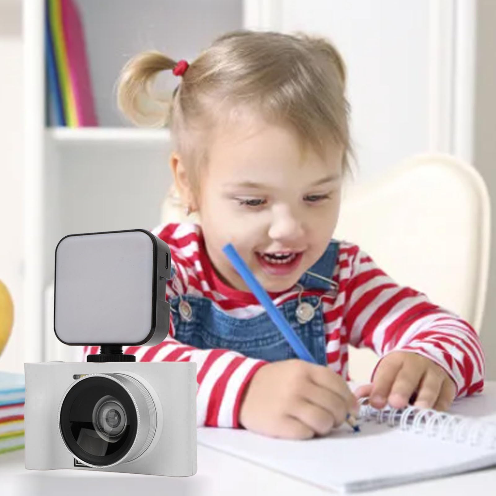 2.5K Vlogging Camera with Fill Light - 24MP 16X Digital Zoom Compact Digital Camera for YouTube, Travel & Selfies | Perfect for Teens, Adults & Beginners | Webcam & Pause Function (White)