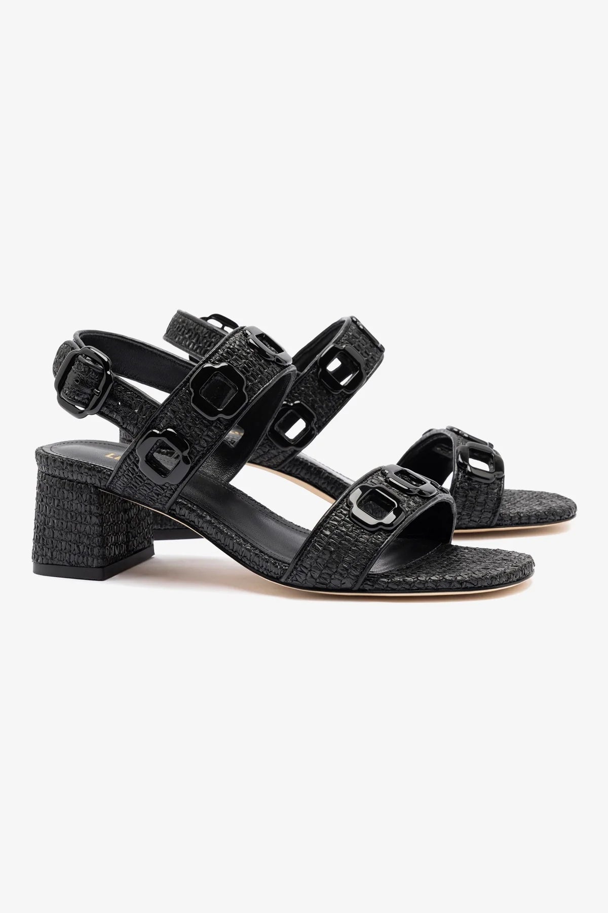 Milan Black Wave Raffia Sandals - Comfortable & Stylish Women's Summer Shoes for Beach, Vacation, and Casual Outings