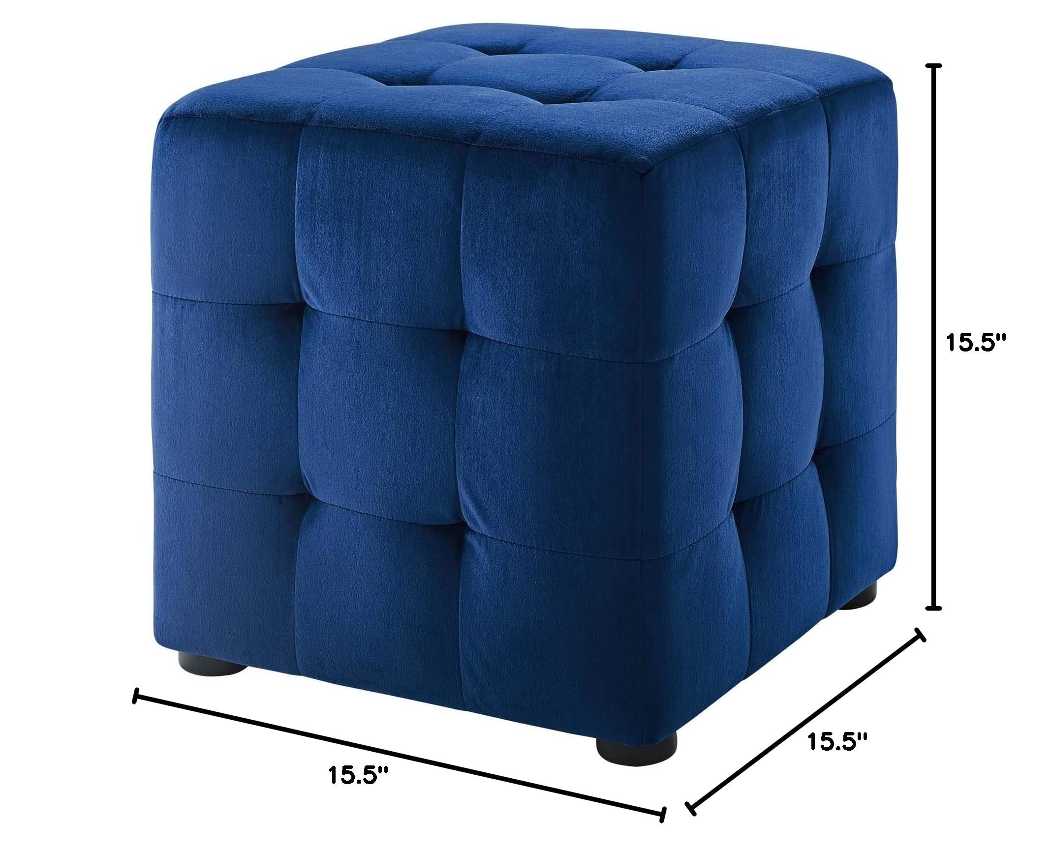Modern Velvet Accent Chair with Ottoman - Navy Blue Contemporary Living Room Lounge Furniture for Relaxing & Stylish Home Decor