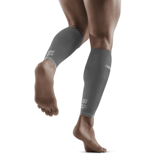Men's Ultralight Compression Calf Sleeves - Grey & Light Grey - Running, Hiking & Sports Recovery Support