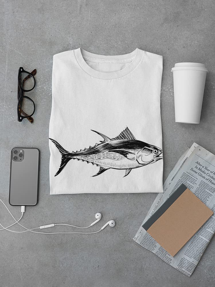 Men's Tuna Fish Animal Sketch Graphic T-Shirt - Casual Wear for Fishing Enthusiasts & Marine Life Lovers