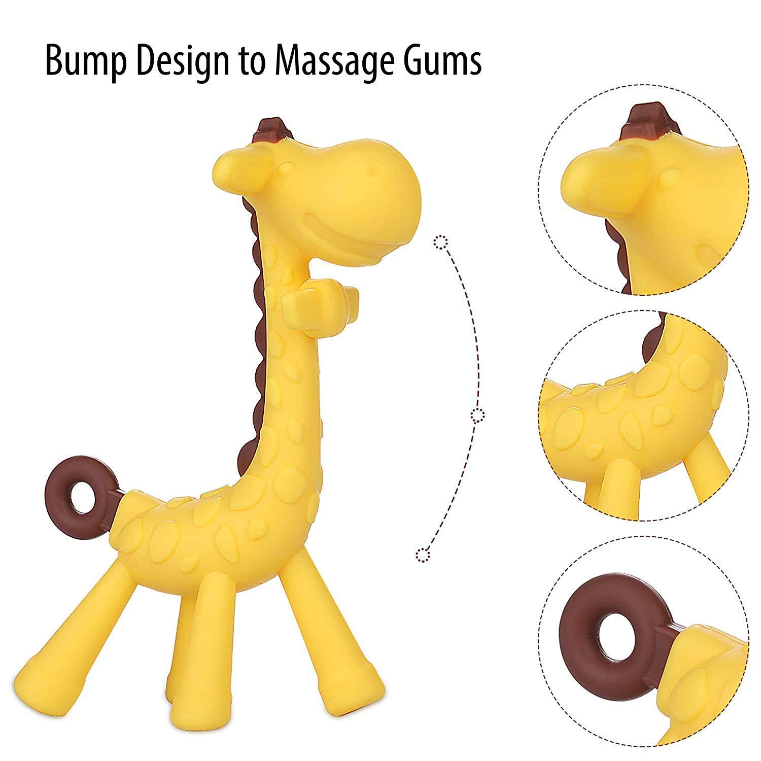 Kritiu BPA-Free Silicone Teether Set - Banana & Giraffe for 0-12 Months | Soothing Baby Teething Relief