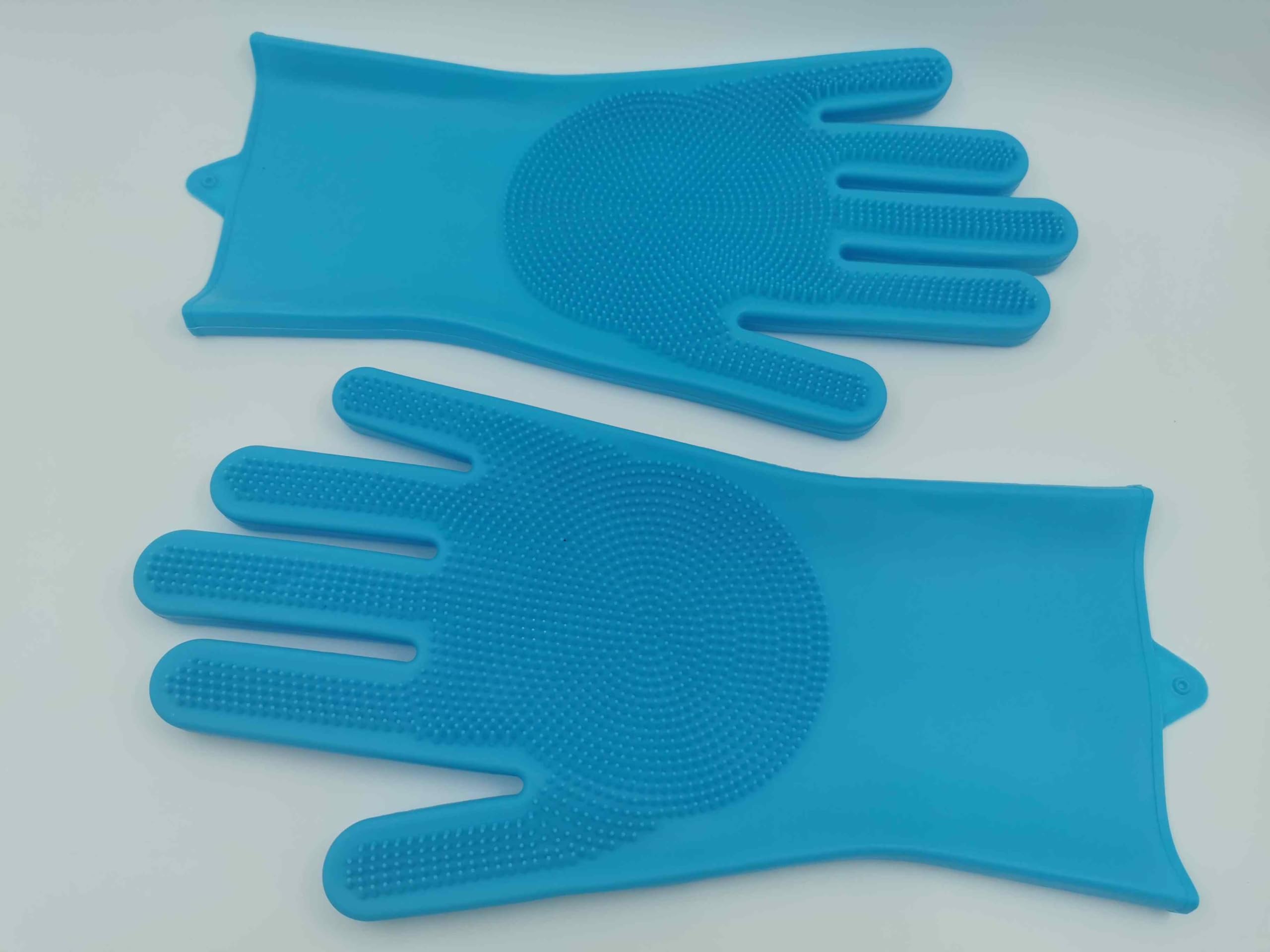Magic Silicone Dish Washing Gloves - Reusable Kitchen Cleaning Gloves for Washing Dishes, Pots & Pans (Blue) - Perfect for Household Chores, Dishwashing & Kitchen Cleaning