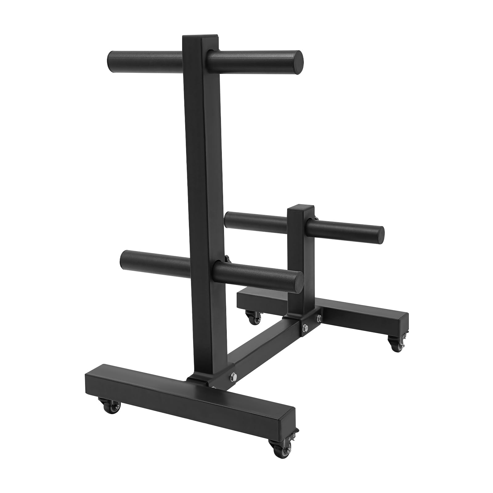 Heavy Duty Weight Plate Rack - 1102.3lbs Capacity Gym Organizer with Wheels | Barbell & Bumper Plate Storage Tree | Perfect for Home Gym, CrossFit & Commercial Fitness Centers