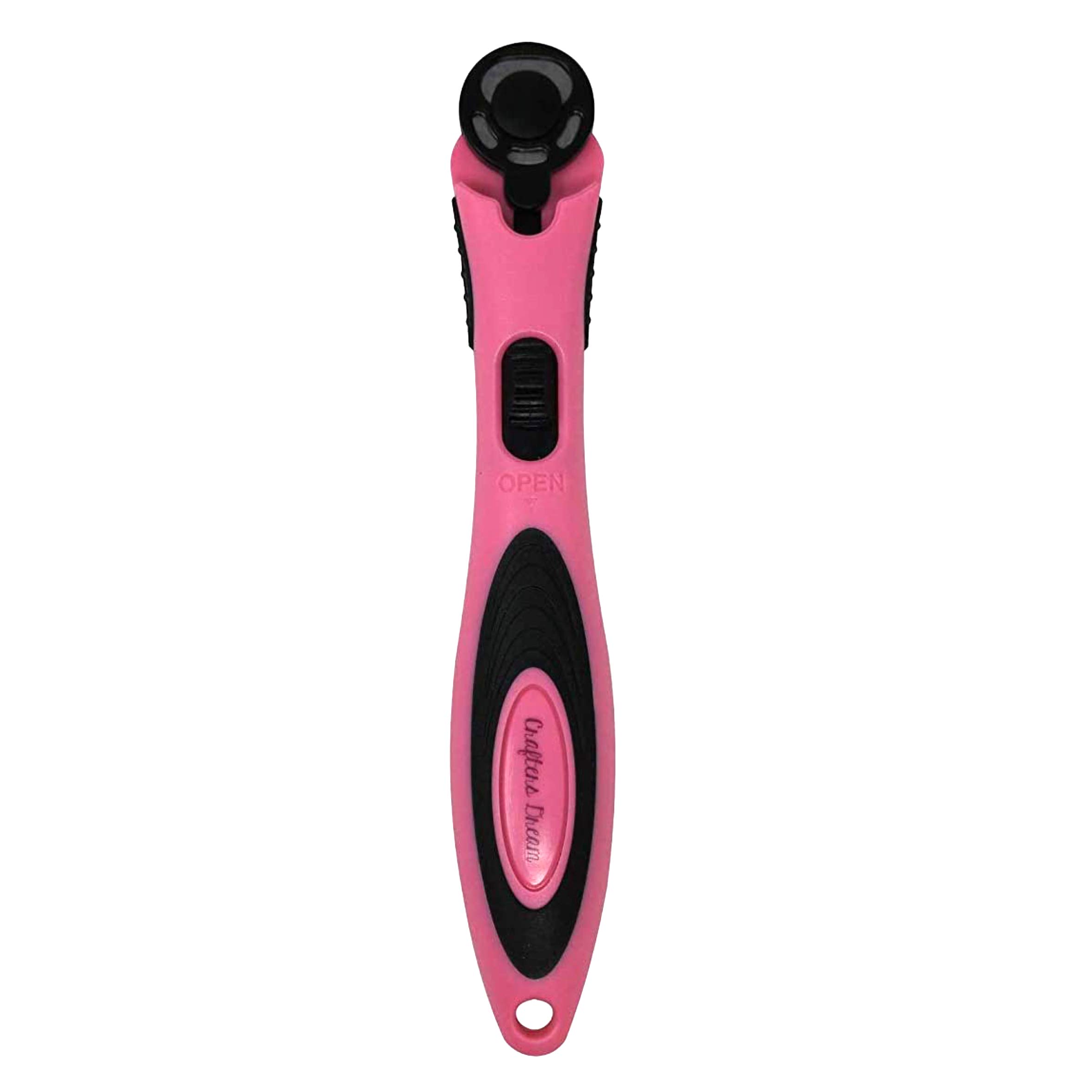 Pink 18mm Rotary Cutter with Soft Grip - Ergonomic Design for Right & Left Handed Users - Perfect for Quilting, Sewing, Fabric Cutting and DIY Crafts