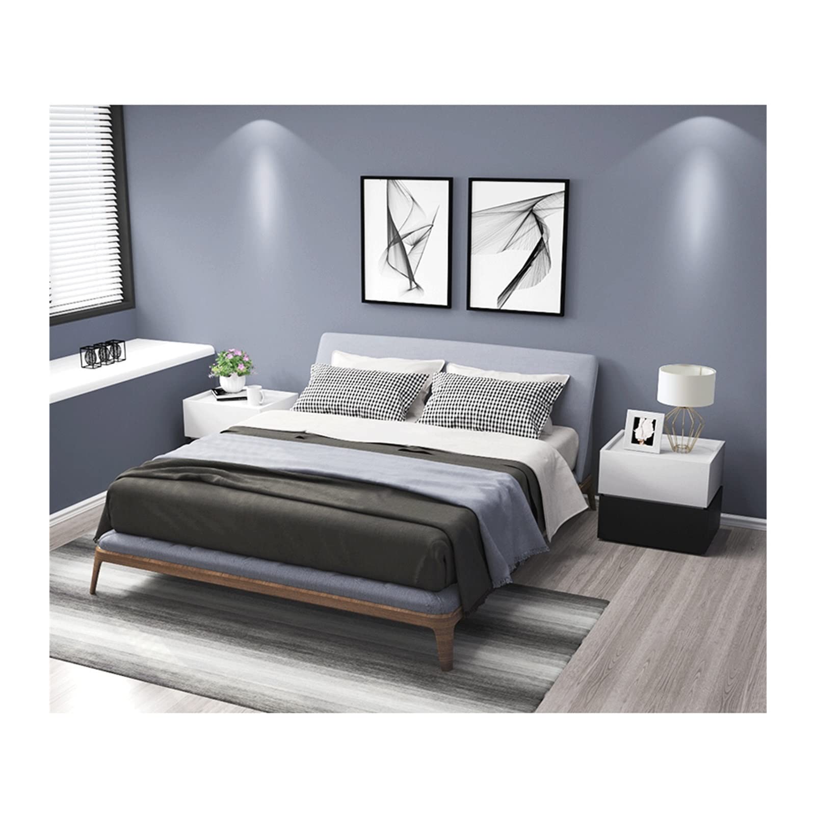 ZALORD Nightstand Set - Modern Wooden Bedside Table with Storage, Corner Cabinet for Bedroom, Living Room & TV Stand (Combo 9) - Perfect for Small Spaces & Apartment Decor