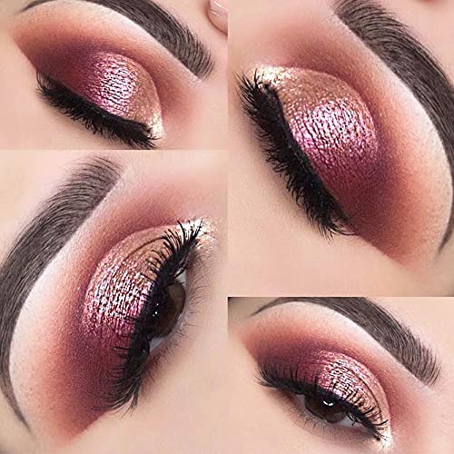 Glowhouse Rose Gold 18-Color Eyeshadow Palette with 7-Piece Makeup Brush Set & Blender Sponge - Shimmery, Matte & Glitter Finishes for Professional Makeup Looks | Perfect for Parties, Weddings & Everyday Wear