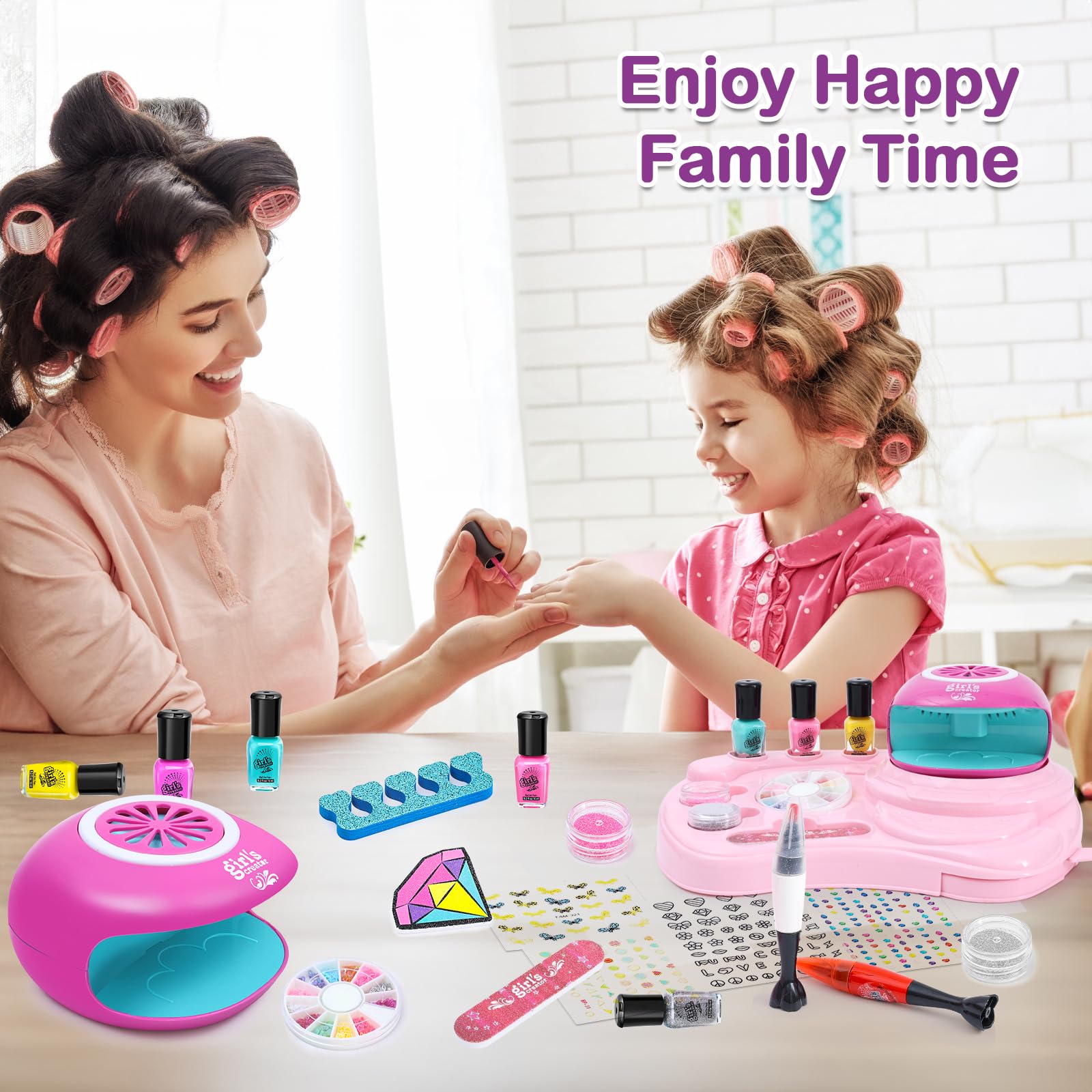 Non-Toxic Kids Nail Polish Set for Girls Ages 7-12 - Safe Nail Art Kit with 10 Colors | Perfect Birthday Gift for 8-10 Year Old Girls | Fun Spa Manicure Toys for Playdates & Sleepovers