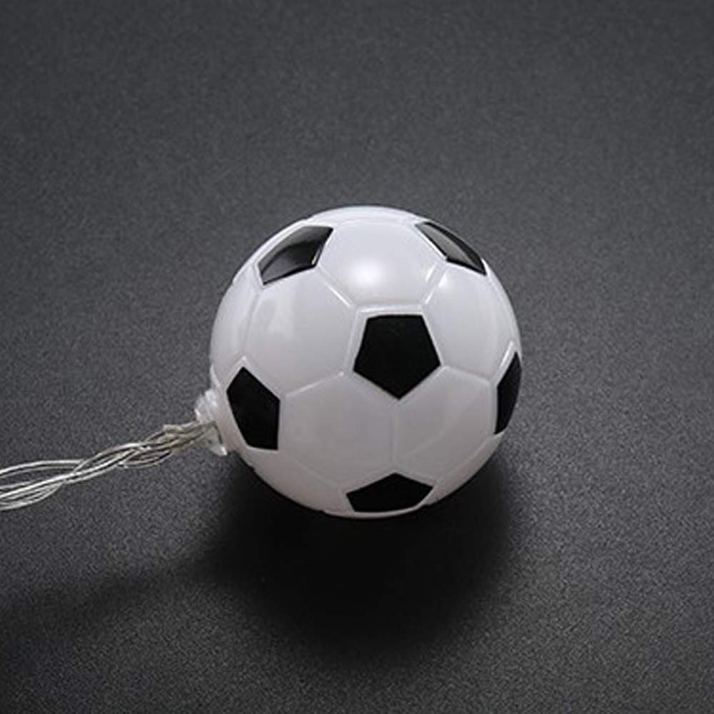20-Light Battery-Operated Football/Soccer LED String Lights - 3M/9.8ft Warm White - Perfect for Indoor/Outdoor Halloween, Christmas, Thanksgiving Parties, Kids Bedroom & Home Decorations - Ideal for Sports-Themed Events, Birthday Celebrations & Game Room Lighting