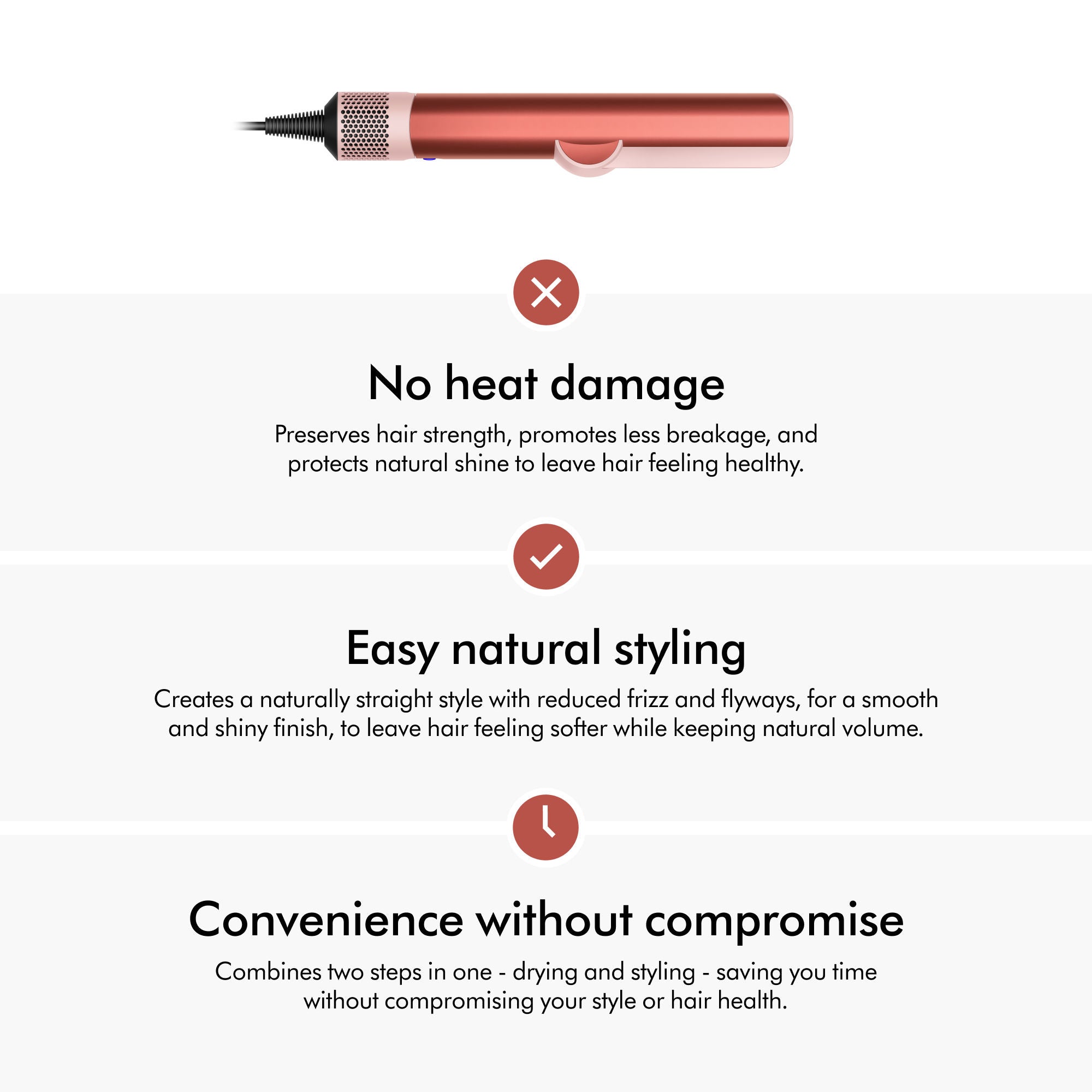 Professional Airstrait Hair Straightener - Ionic Ceramic Flat Iron for Frizz-Free Smoothing - Perfect for Home & Salon Styling