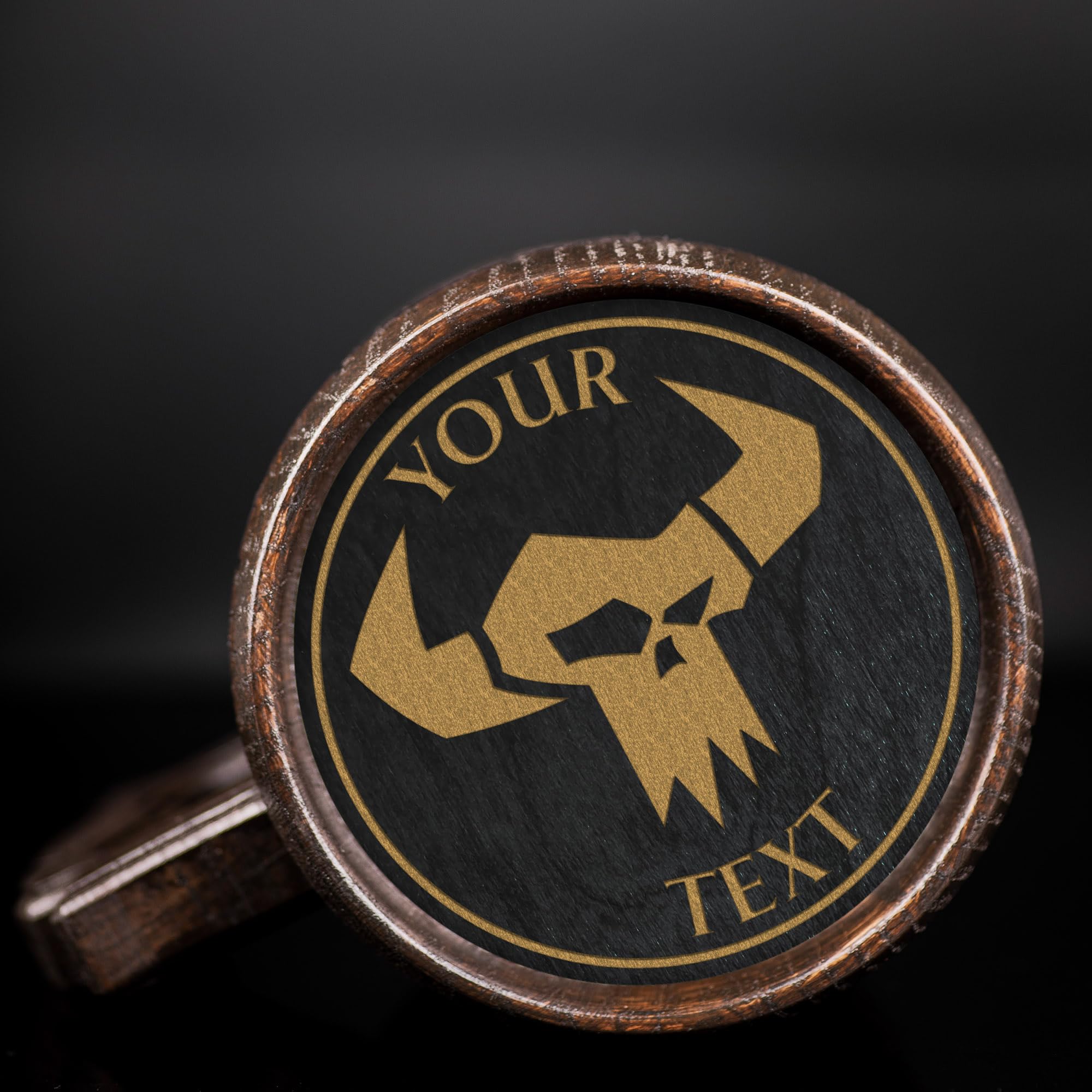 40K Orks Custom Beer Mug - Personalized Wooden Tankard with Unique Design - Perfect Gamer Gift for Men, Him, Dad, Father - Anniversary, Birthday, Wedding Present - Great for Parties, Gaming Nights & Collectibles