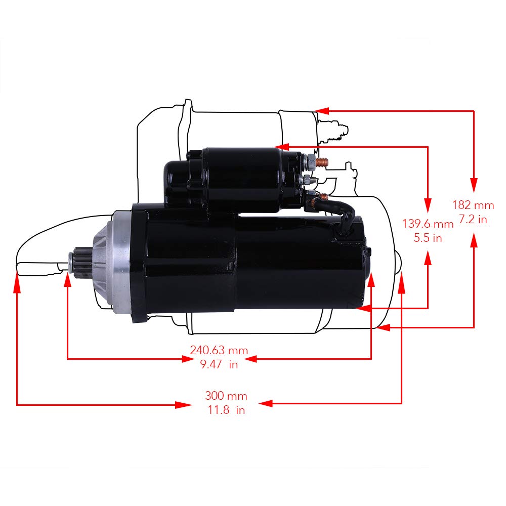 RAREELECTRICAL New Gear Reduction Starter Motor for Mercruiser Marine Inboard 350 Mag MPI Horizon - Compatible with Part Numbers 50-76963A3 & 921288 - Perfect for Boat Engine Repair & Marine Applications