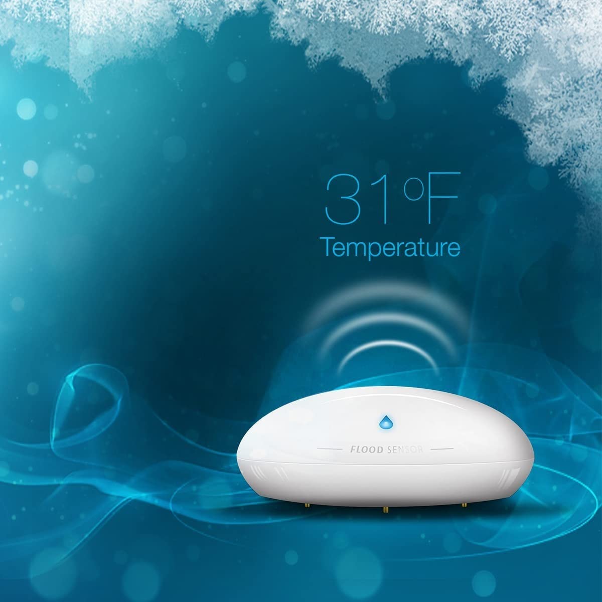 Fibaro Flood Sensor - Water Leak Detector with Bluetooth for Smart Home Security | Basement, Bathroom & Kitchen Protection