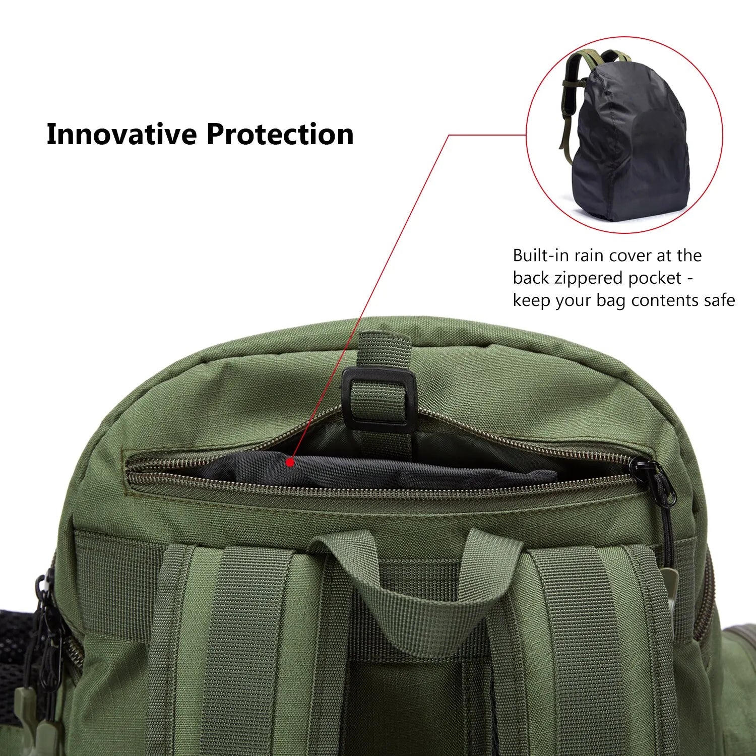 Tactical Fishing Backpack - Lightweight Waterproof Tackle Box Bag with Multiple Storage Pockets | Perfect for Outdoor Fishing, Camping & Hiking Gear Organization