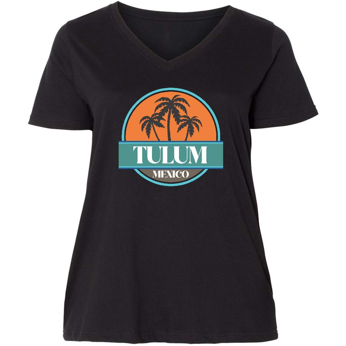 Inktastic Tulum Mexico Vacation Gift - Women's Plus Size V-Neck Tee for Beach Travel & Casual Wear