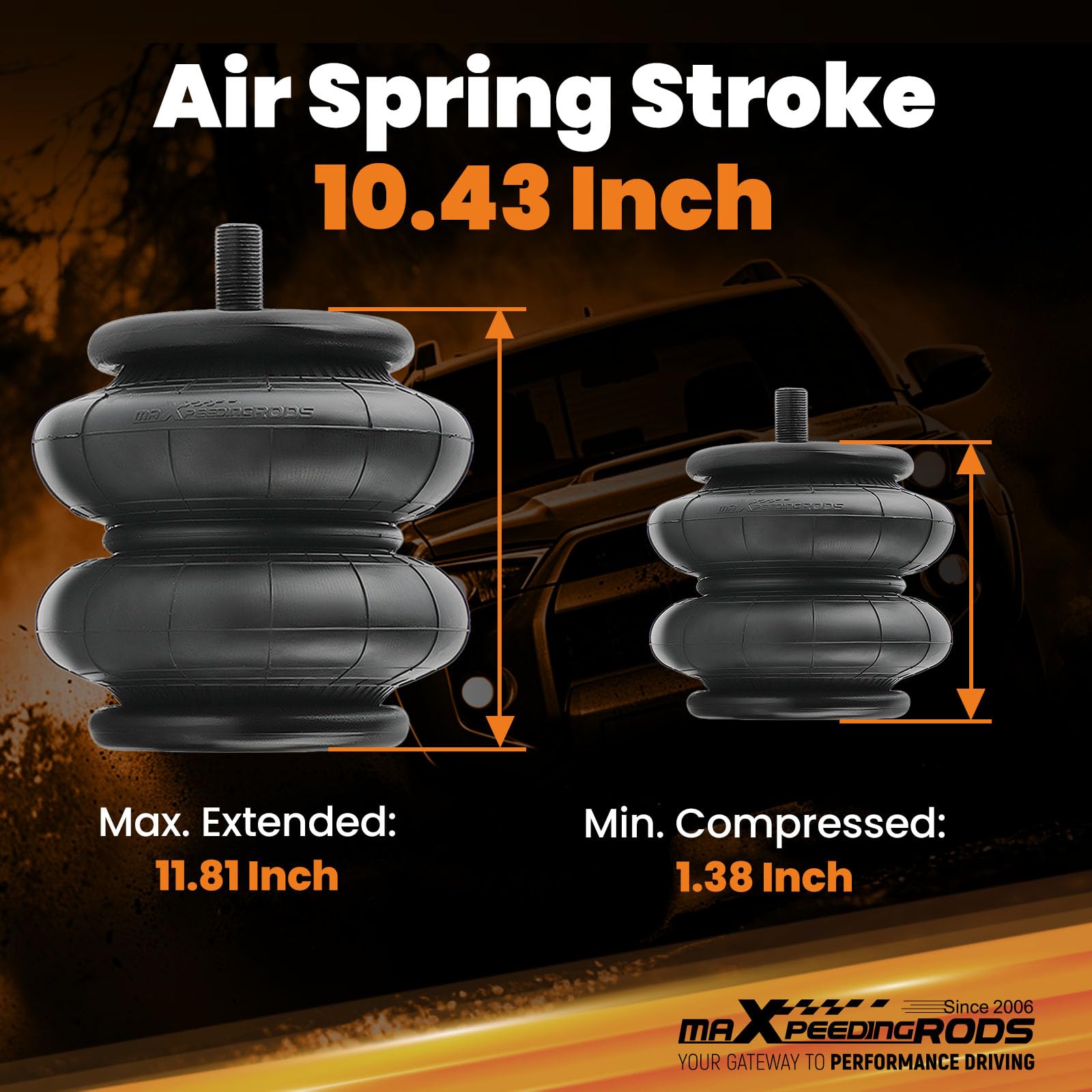 Firestone 6401 Air Spring Bag Replacement - Pack of 2, 1/4