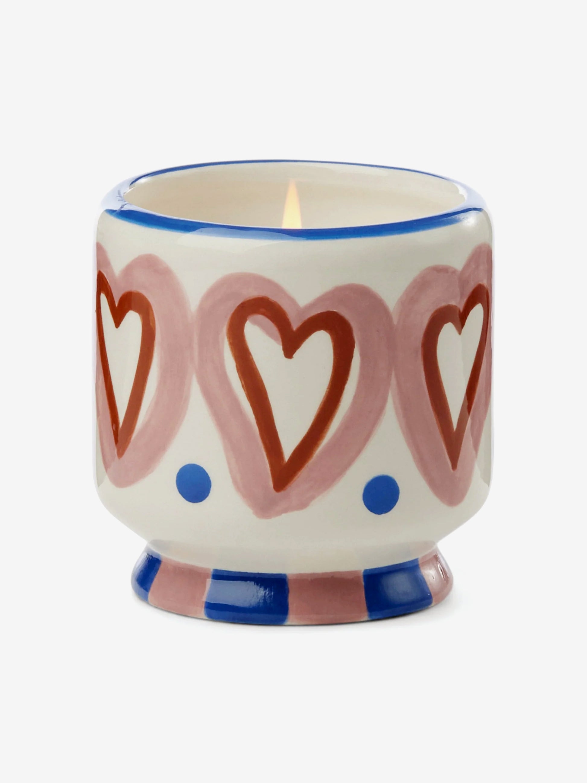 Paddywax Adopo Hearts Ceramic Candle - Rosewood Vanilla Scented Soy Wax Candle for Home Decor, Romantic Gifts & Relaxation | Perfect for Valentine's Day, Weddings & Spa Nights