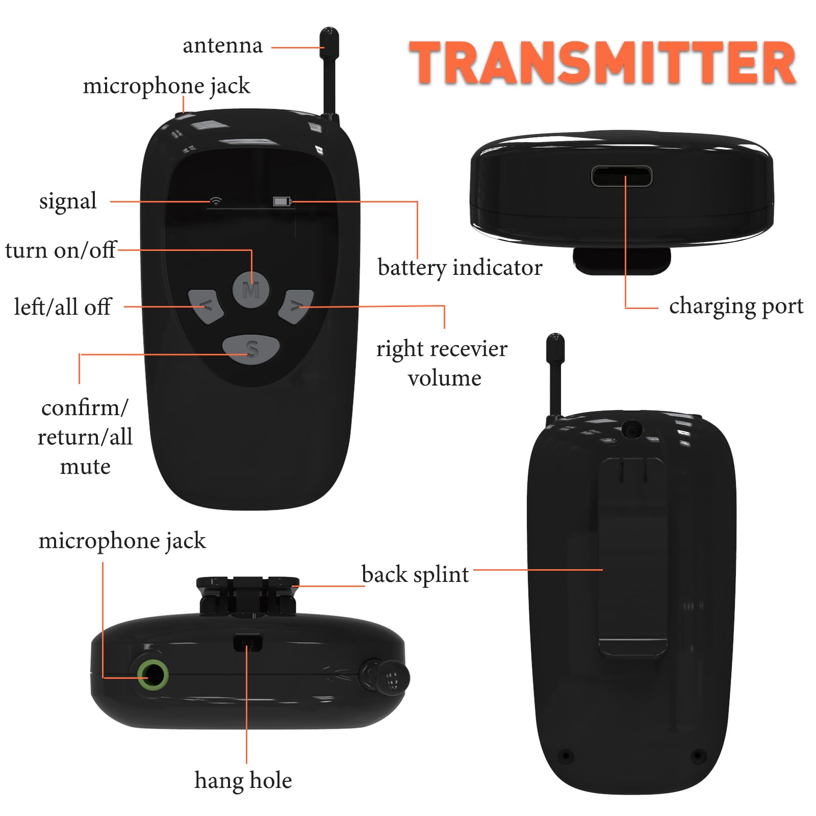 Wireless Tour Guide System - 2 Transmitters & 10 Receivers with 10-Slot Charging Case | Portable Audio Guide Headset for Museums, Factories, Guided Tours & Sightseeing | Ideal for Group Tours, Educational Field Trips & Large Venue Events