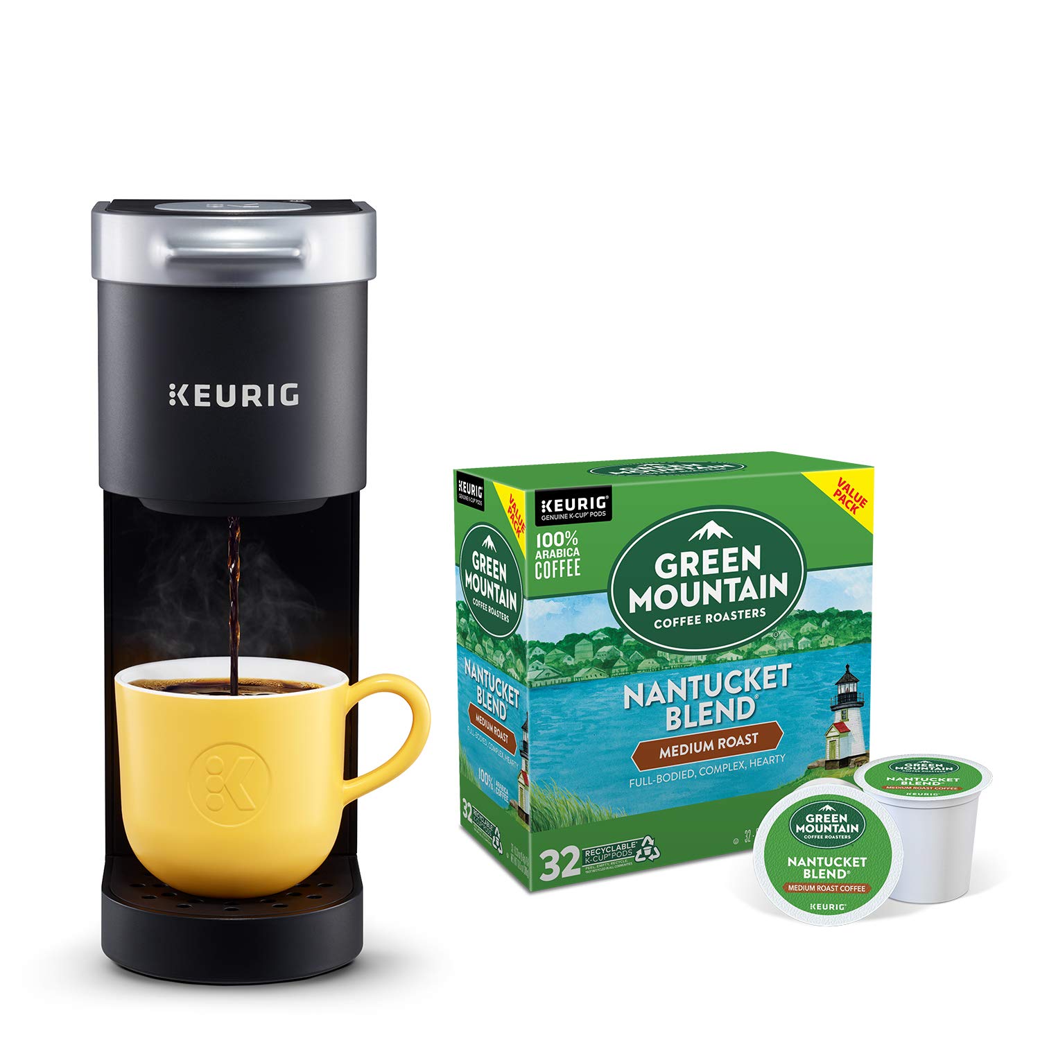 Keurig K-Mini Coffee Maker with Green Mountain Pods - Perfect for Home & Office