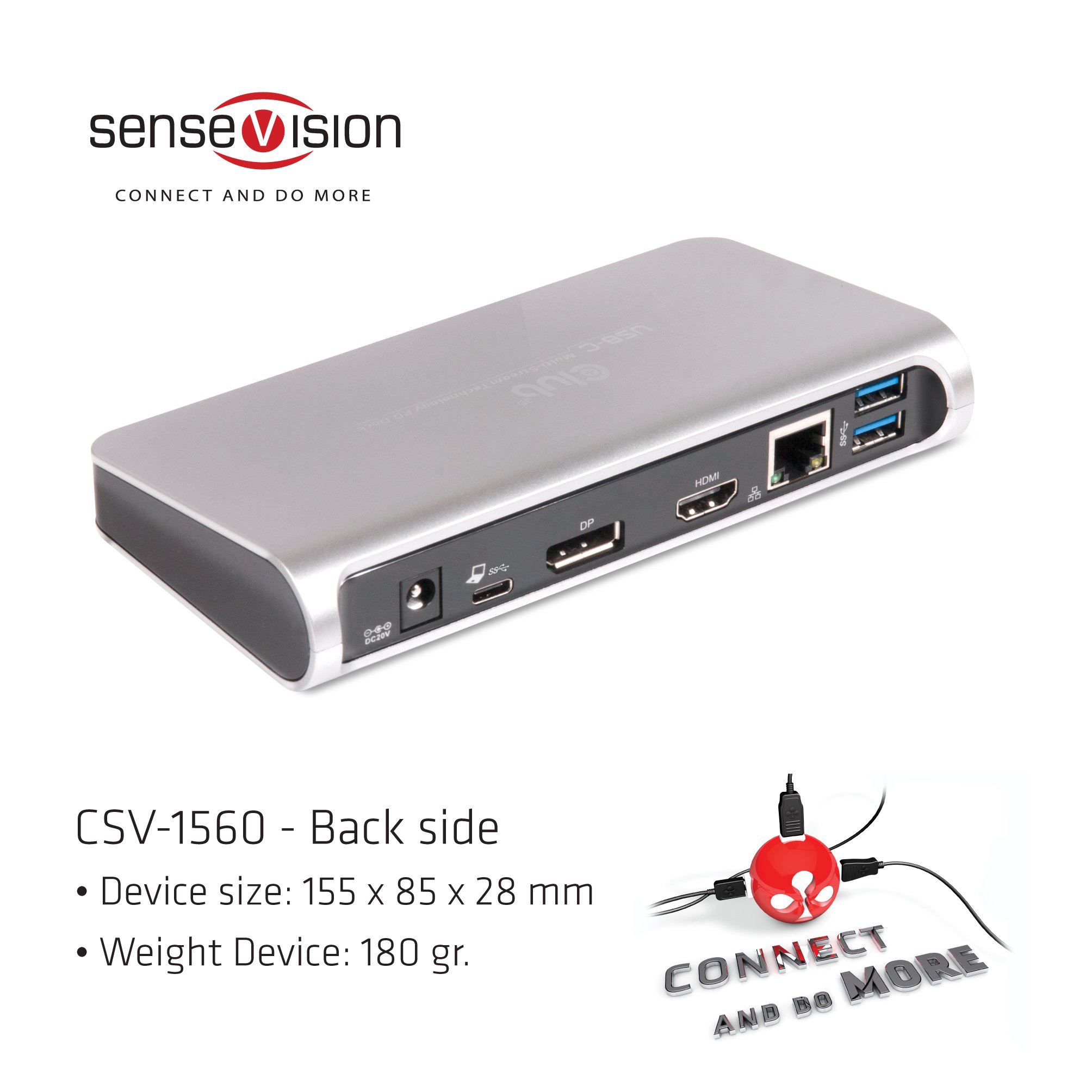 Club 3D USB-C Dual Display 4K HDMI/DP Docking Station with Power Delivery - Compatible with Windows, Mac OS, Chrome & Ubuntu - Perfect for Home Office & Multi-Monitor Workstations