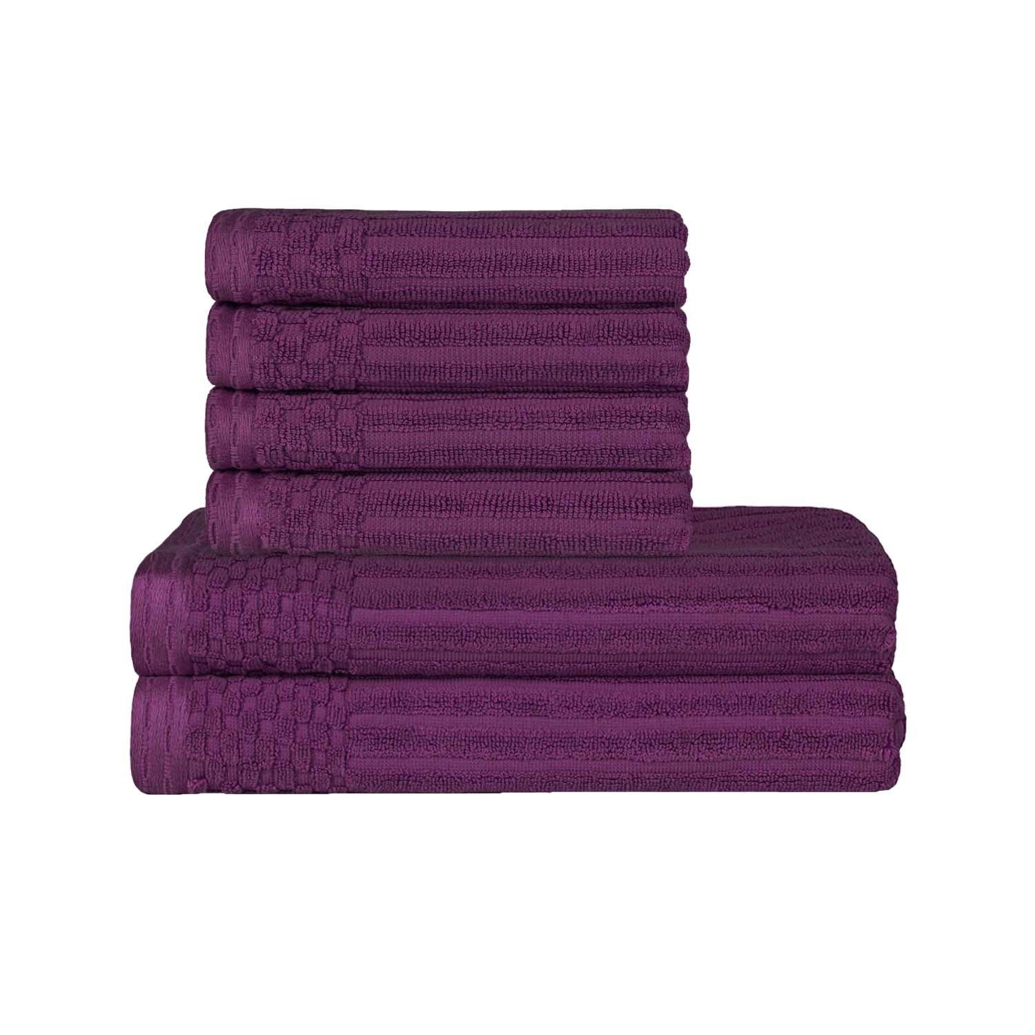Premium Soho Ribbed Textured Cotton Bath Towel Set - Ultra Absorbent, Quick-Drying Hand & Bath Towels for Spa, Gym, and Luxury Home Use