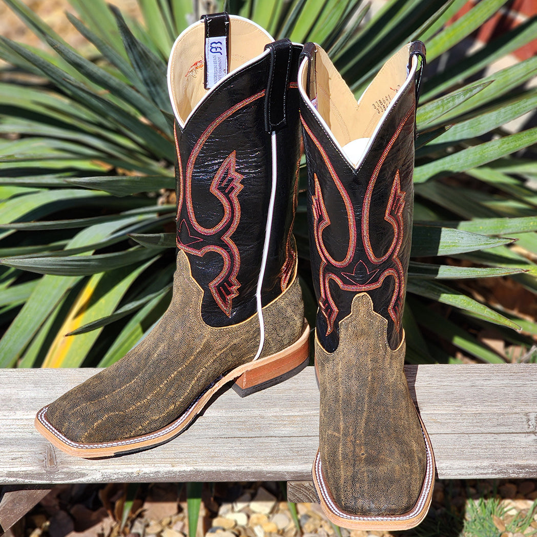 Anderson Bean Men's Safari Elephant Cowboy Boots - Premium Leather Western Boots for Rodeo, Riding & Outdoor Adventures