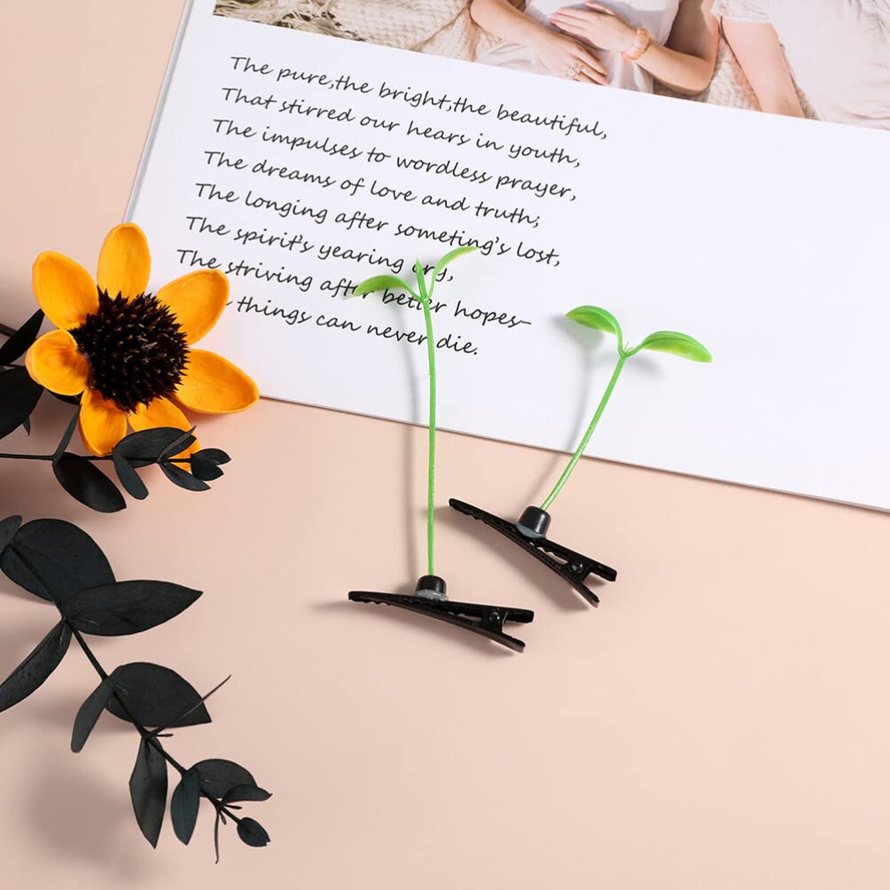 40pcs Green Plant Hair Clips - Cute Bean Sprout & Grass Hairpins for Women, Girls - Perfect for Spring, Summer, Gardening, Cosplay and Boho Style Outfits