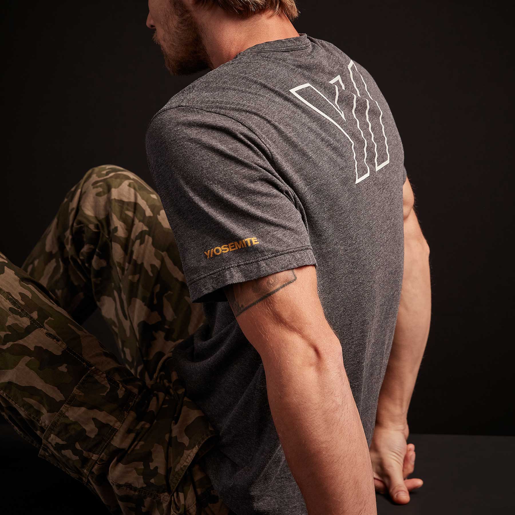 Premium Yosemite Melange Tech Jersey T-Shirt - Black | Moisture-Wicking & Breathable for Outdoor Adventures & Casual Wear