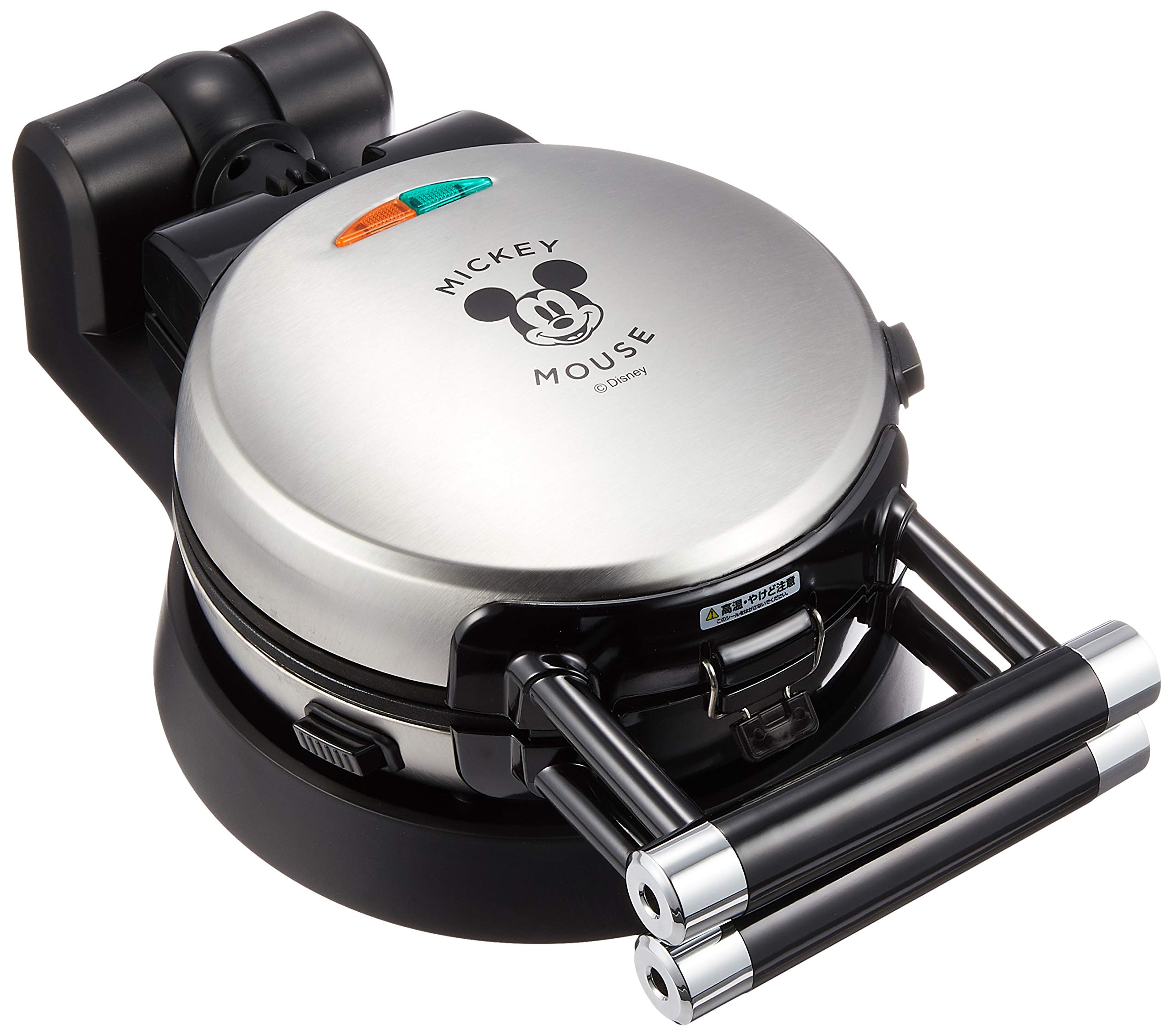 Original Japanese Doshisha Waffle Maker Disney Mickey Mouse Character Waffle Iron (WAFU-100SI) - Silver - Perfect for Breakfast, Kids Parties & Disney-Themed Events