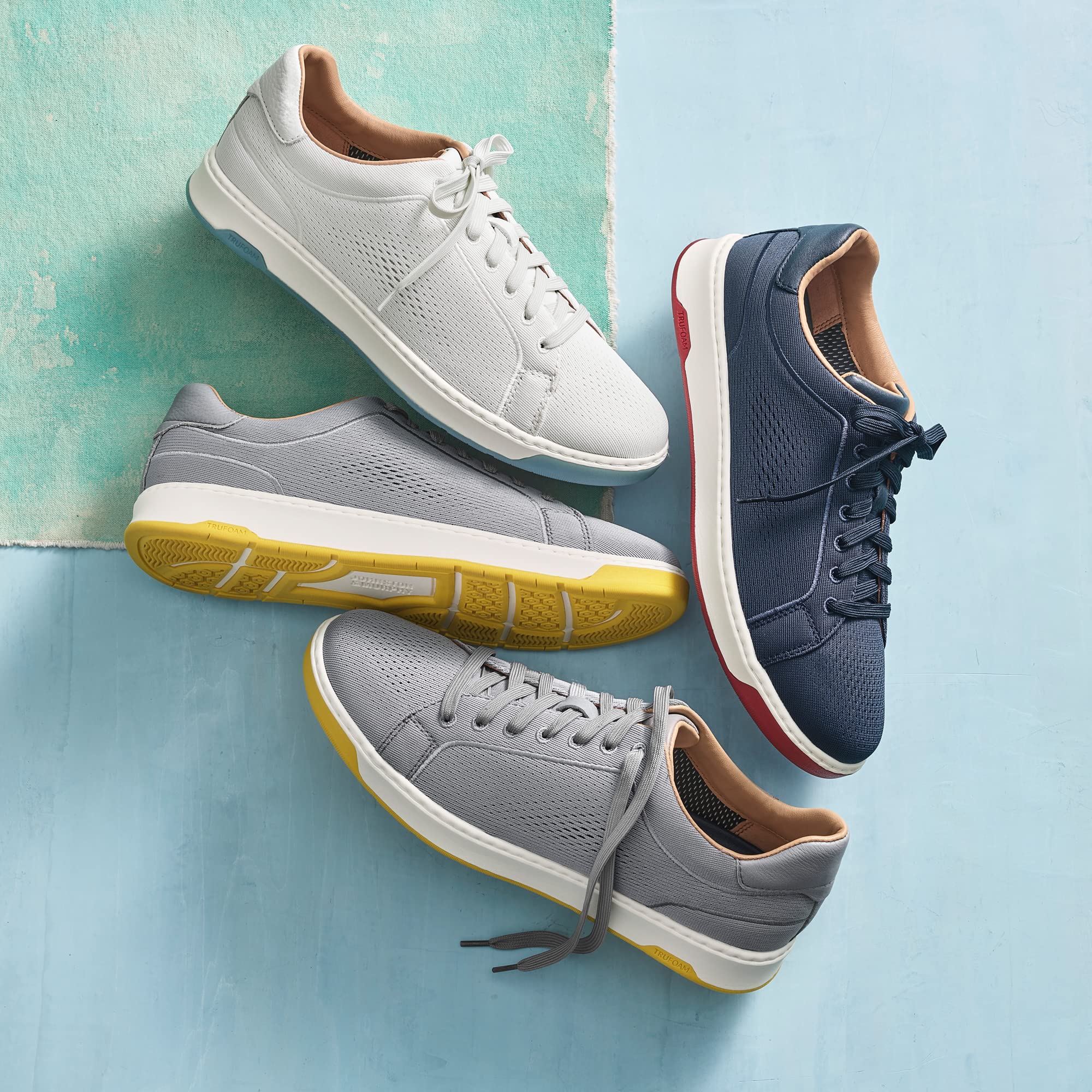 Johnston & Murphy Men’s Daxton Knit Lace-Up Sneakers - Comfortable Walking Shoes with TRUFOAM Cushioned Footbed & Durable Rubber Sole | Casual Shoes for Men, Breathable Knit Design | Perfect for Daily Wear, Office, and Light Outdoor Activities