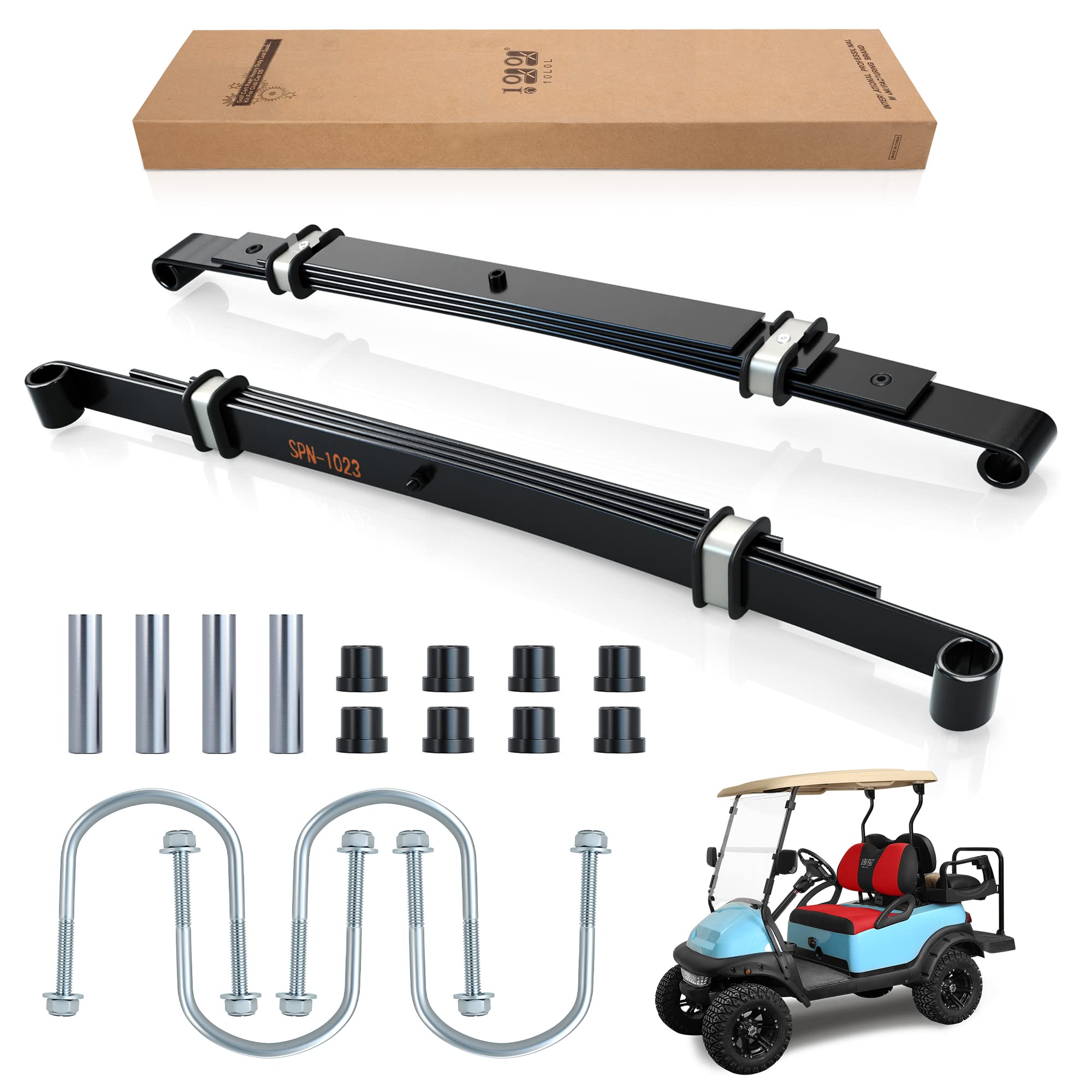 Heavy Duty Golf Cart Rear 4-Leaf Spring Bushing Kit for Club Car - Durable Replacement Parts for Smooth Ride & Enhanced Performance | Perfect for Golf Course Maintenance, Resort Transportation & Neighborhood Commuting