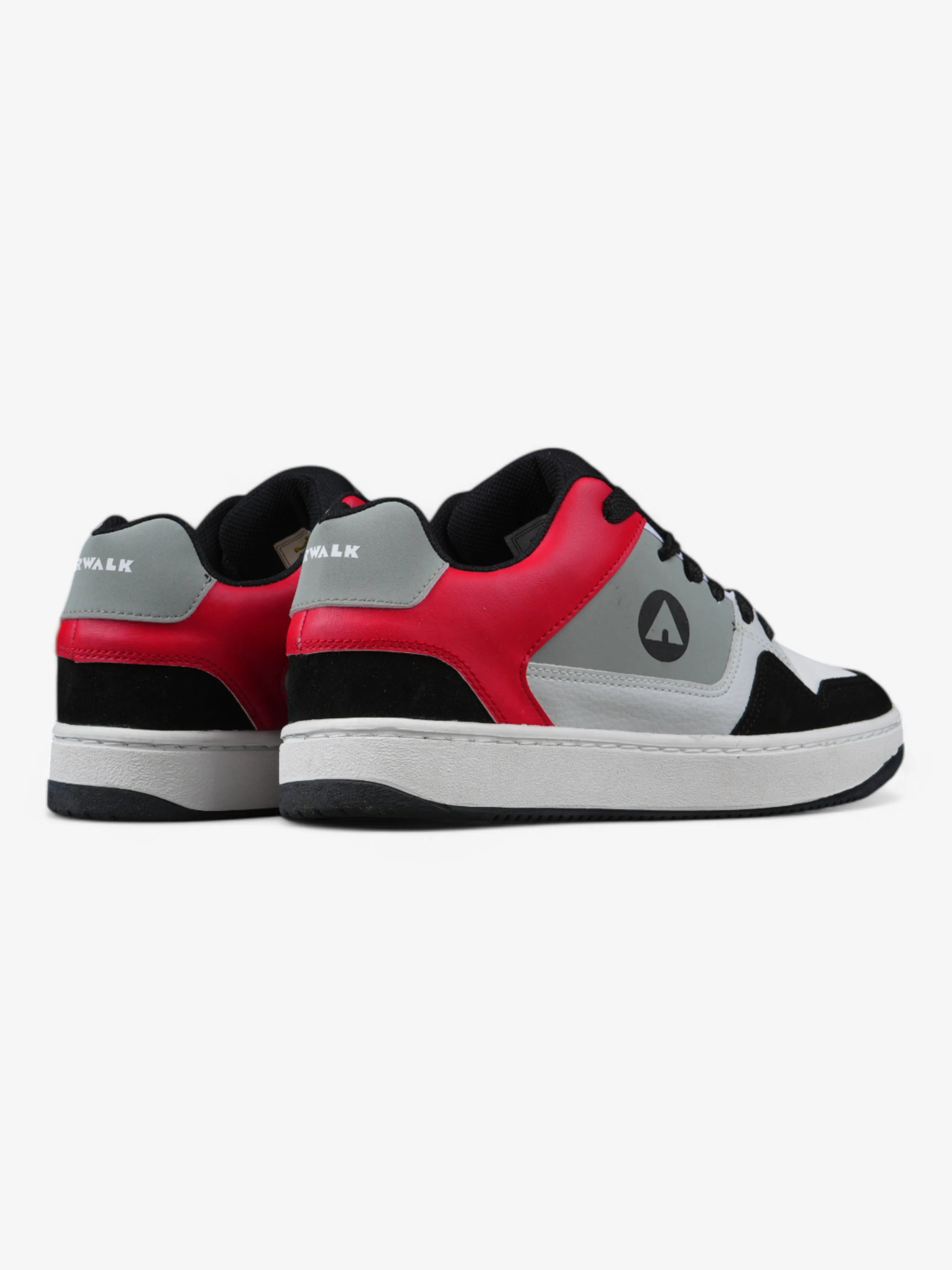 Airwalk Brook Sneakers for Men - Black, Gray & Red Colorway - Comfortable Casual Shoes for Walking, Running & Everyday Wear