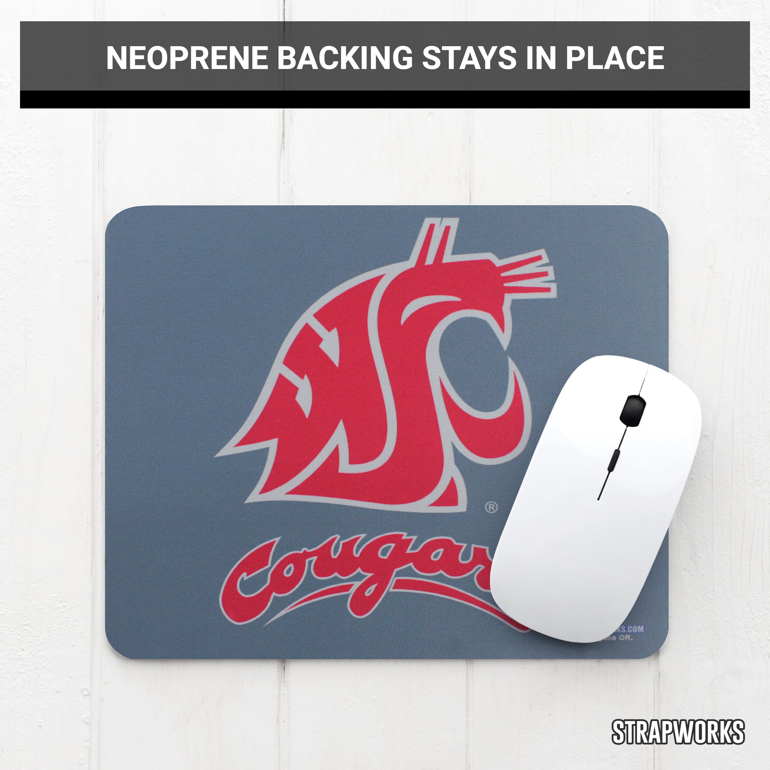 Washington State University Cougars Mouse Pad - Non-Slip Gaming & Office Desk Mat for Computers, Laptops - Perfect for Students, Alumni & Fans - Show Your School Spirit at Work or Home