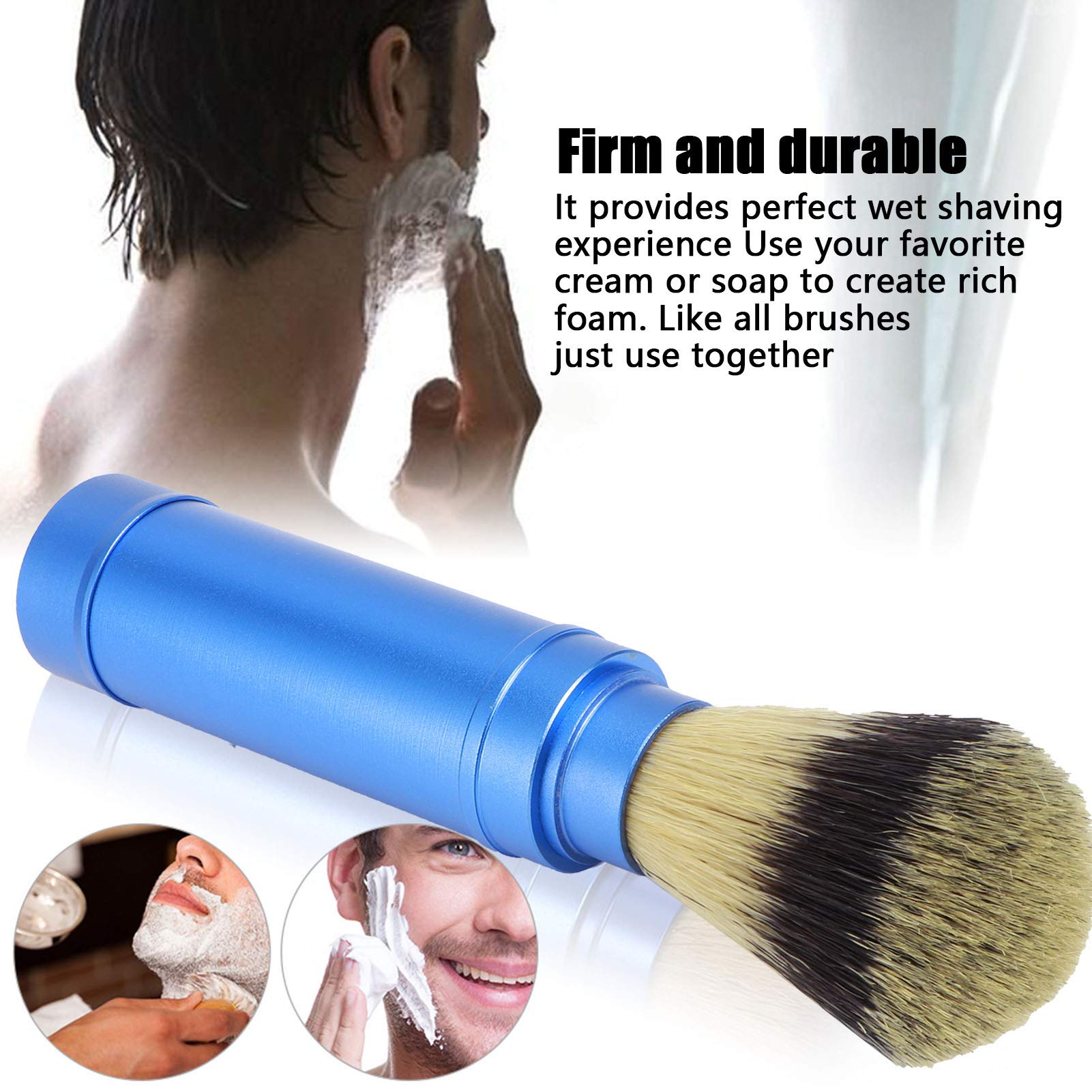 01 Premium Travel Shaving Brush for Men - Portable Beard & Facial Foaming Brush - Gentleman's Wet Shave Grooming Tool - Perfect for Business Trips, Camping & Daily Shaving Routine