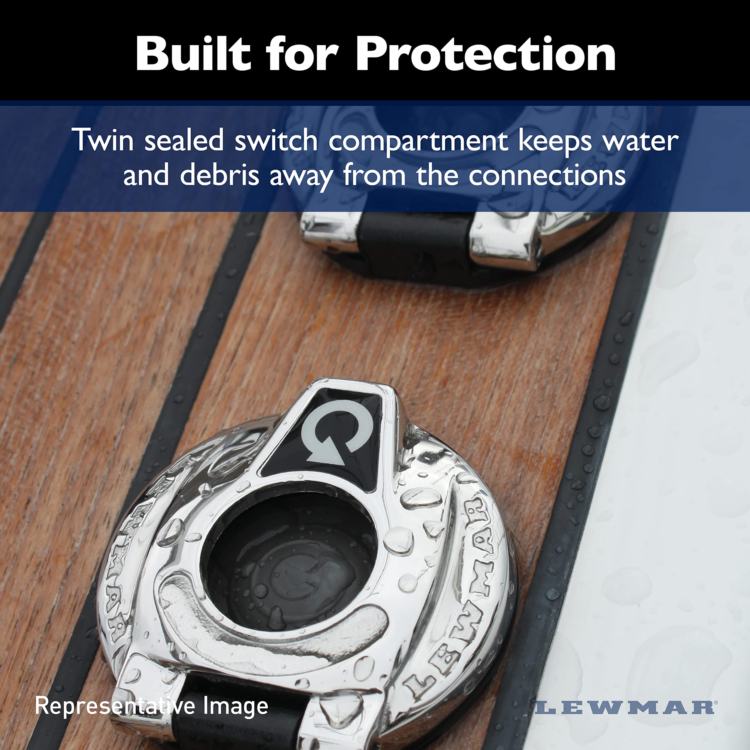 Lewmar CHSX Deck Switch with Closed Lid for Boat Anchor Windlasses - 12/24V DC Waterproof IP67 Marine Grade (Ideal for Sailboats, Yachts & Offshore Boating)